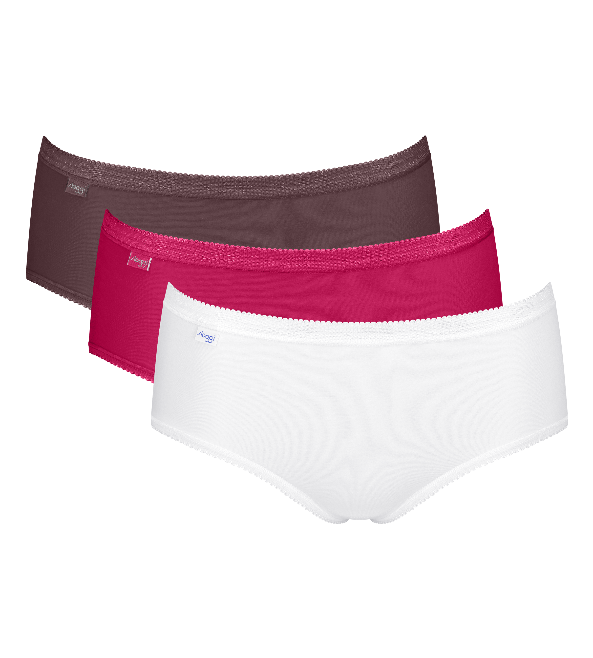 sloggi Midislip "Basic+ Midi" perfekter Sitz, besonders weiche Nähte, Cotton-Mix, Multipack