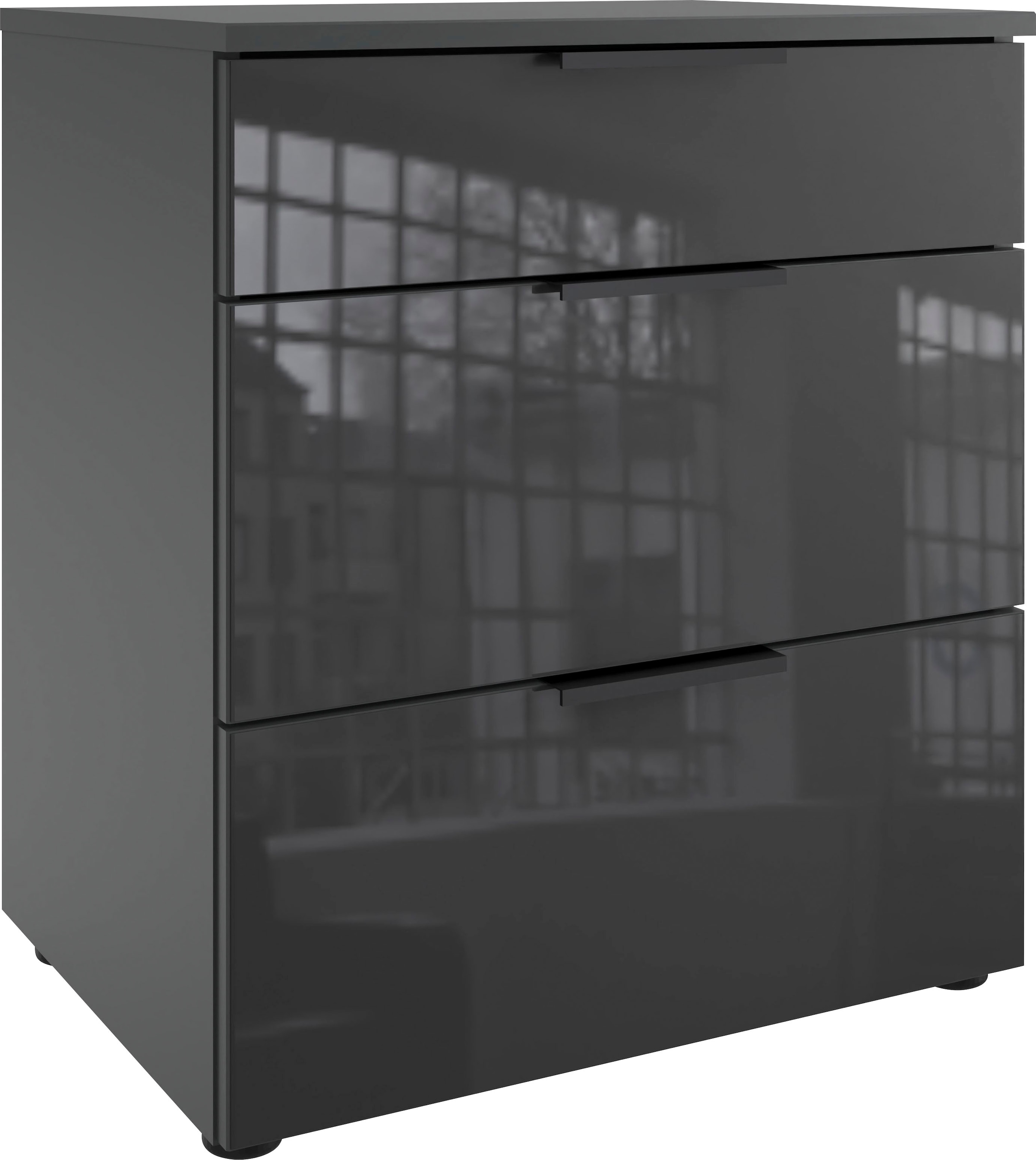 Wimex Nachtkommode »Level36 black C by fresh to go«, mit Glaselementen auf der Front, soft-close Funktion, 54cm breit