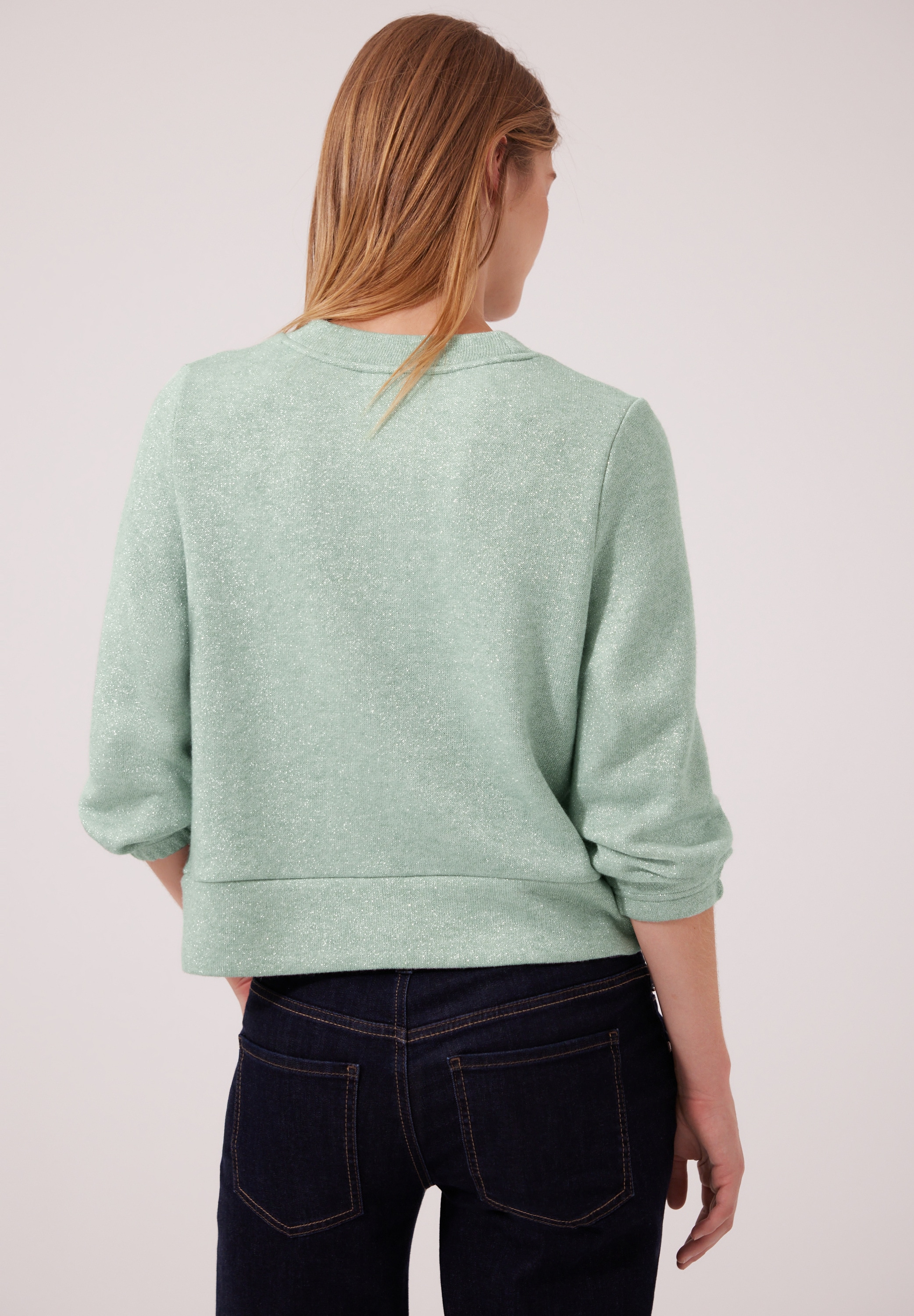 STREET ONE STUDIO 3/4-Arm-Shirt mit eingewebtem Giltzerfaden