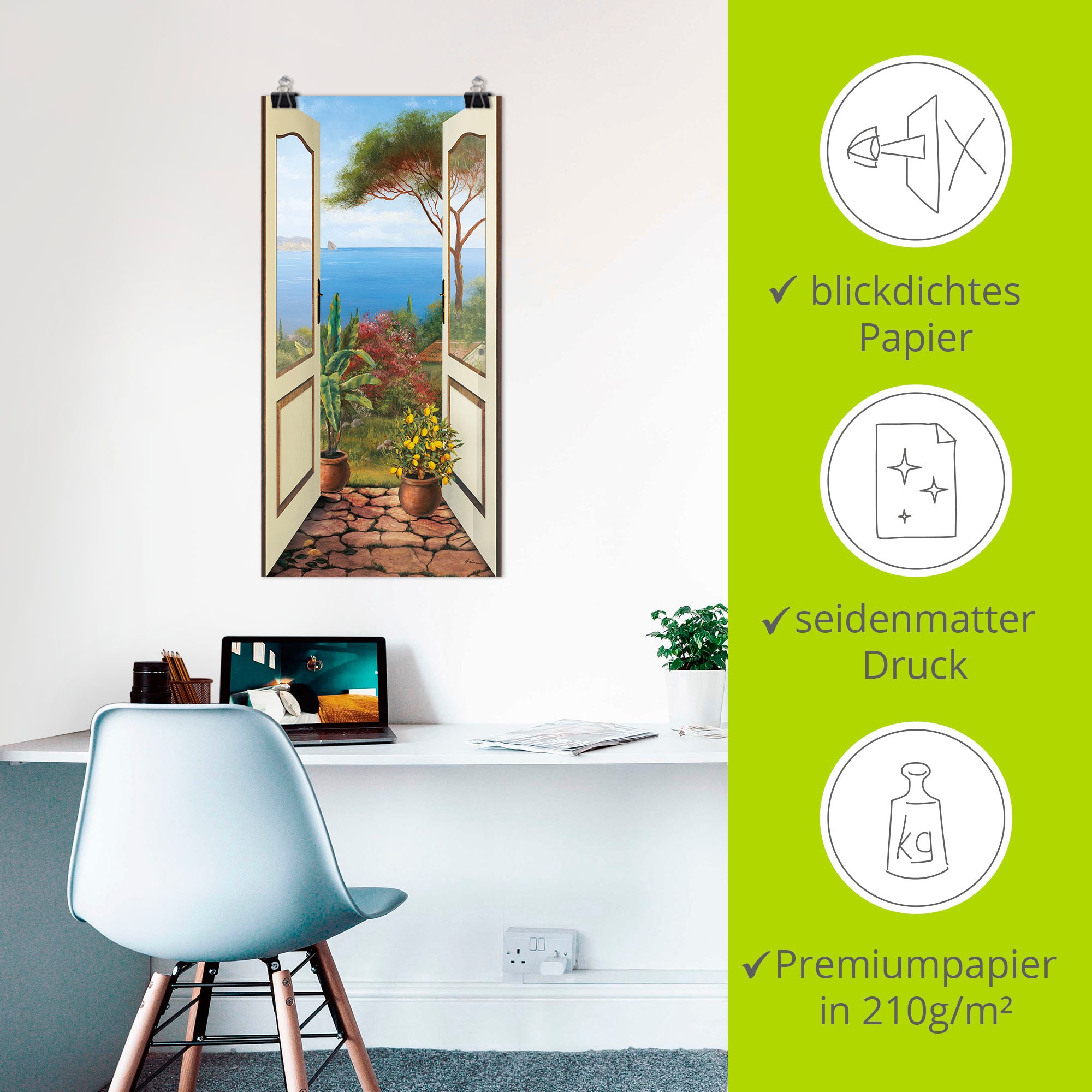 Artland Wandbild »Veranda am Meer«, Küstenbilder, (1 St.), als Alubild, Outdoorbild, Leinwandbild, Poster, Wandaufkleber