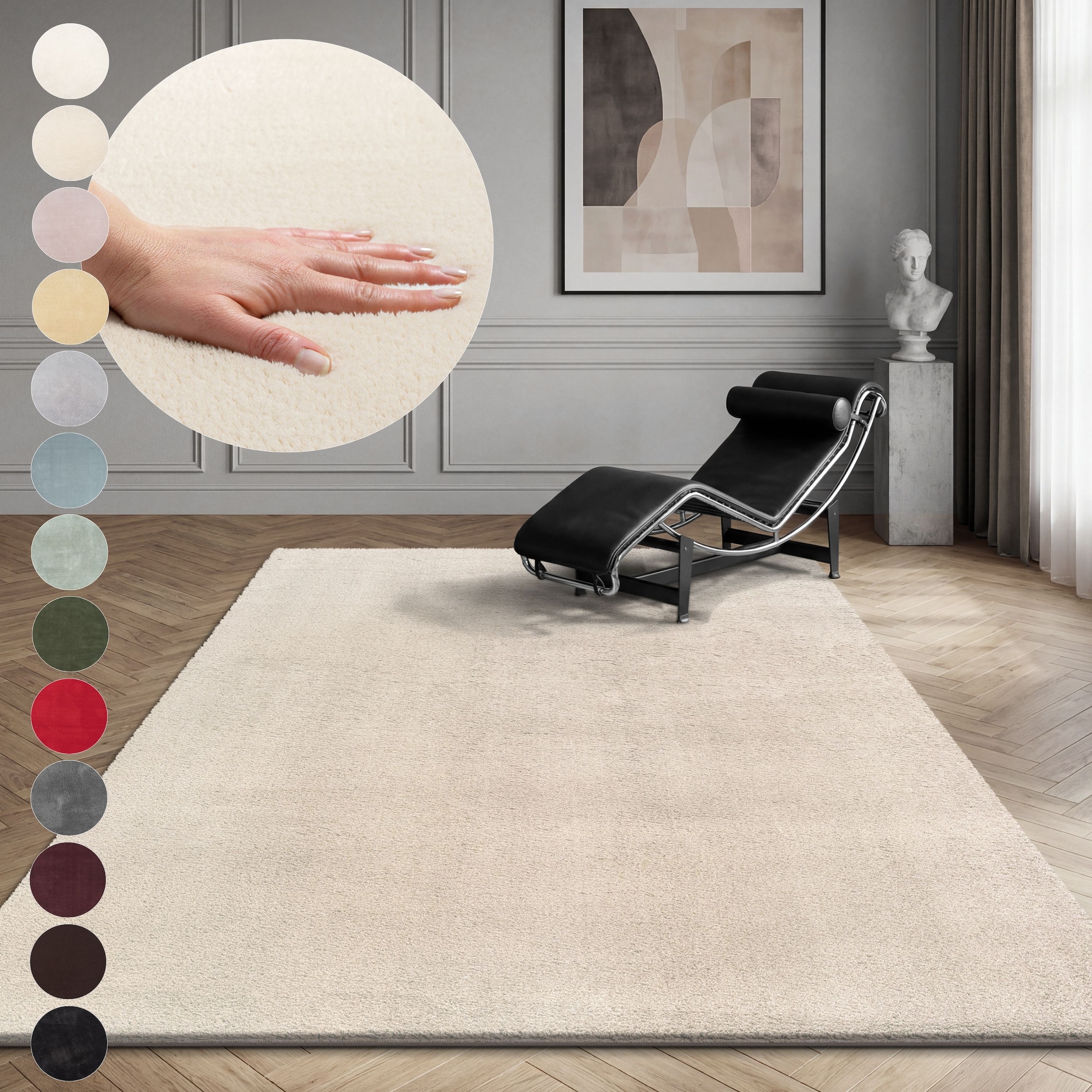 OTTO home Teppich "Arabell, Kunstfellteppich, Felloptik, waschbar," rechteckig 16 mm Höhe flauschig, kuschelig, Anti-Rutsch-Unterseite, Wohnzimmer, Schlafzimmer
