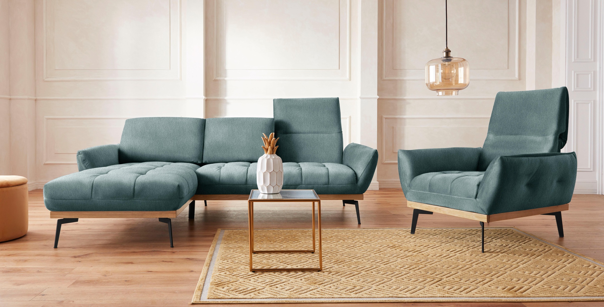 exxpo - sofa fashion Ecksofa »Palic, inkl. Rückenverstellung, bequem, elegant, Breite 245cm, L-Form«