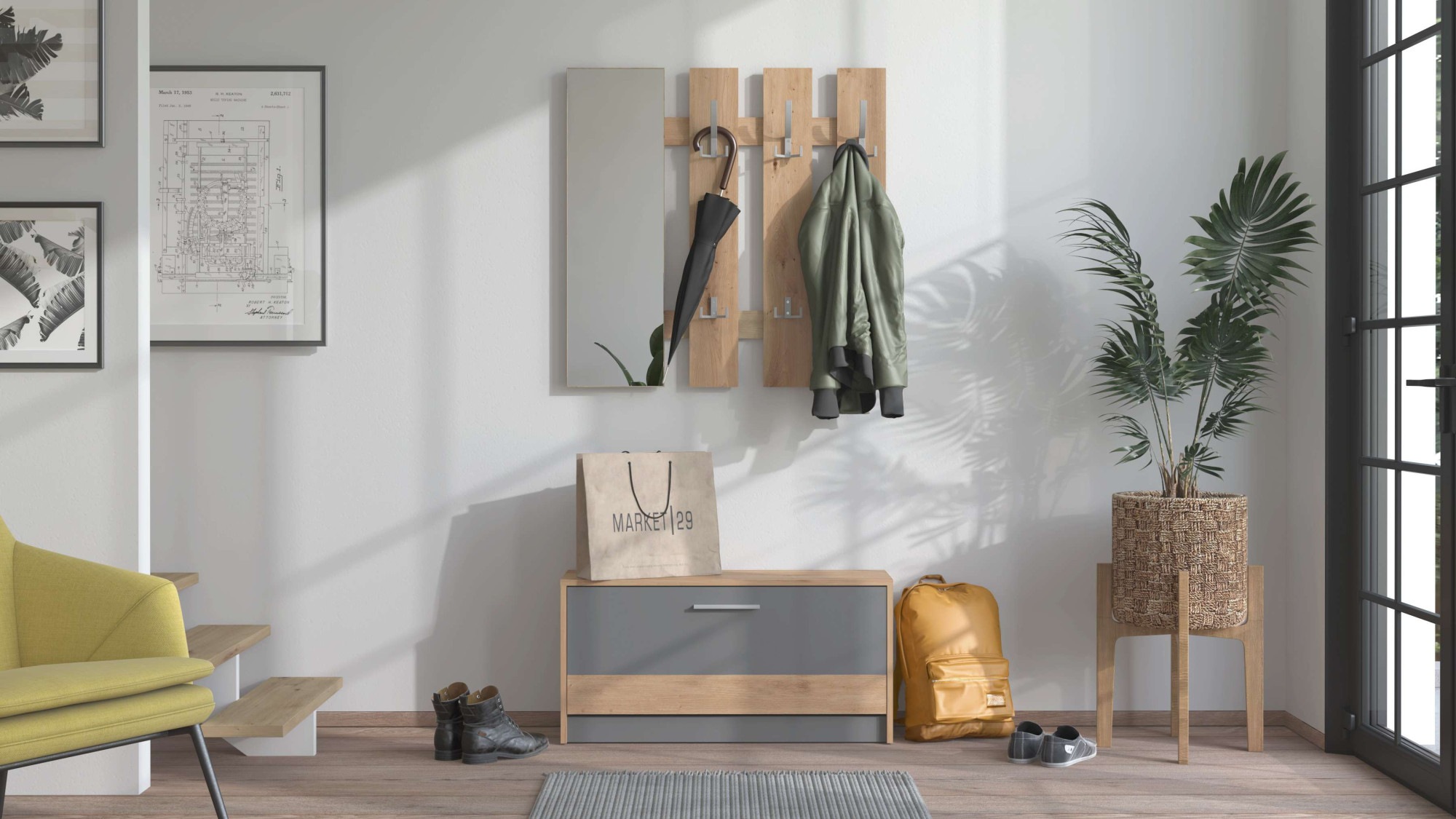 INOSIGN Garderoben-Set "Rimini, Set 2tlg" 2 Stk. tlg. günstig online kaufen