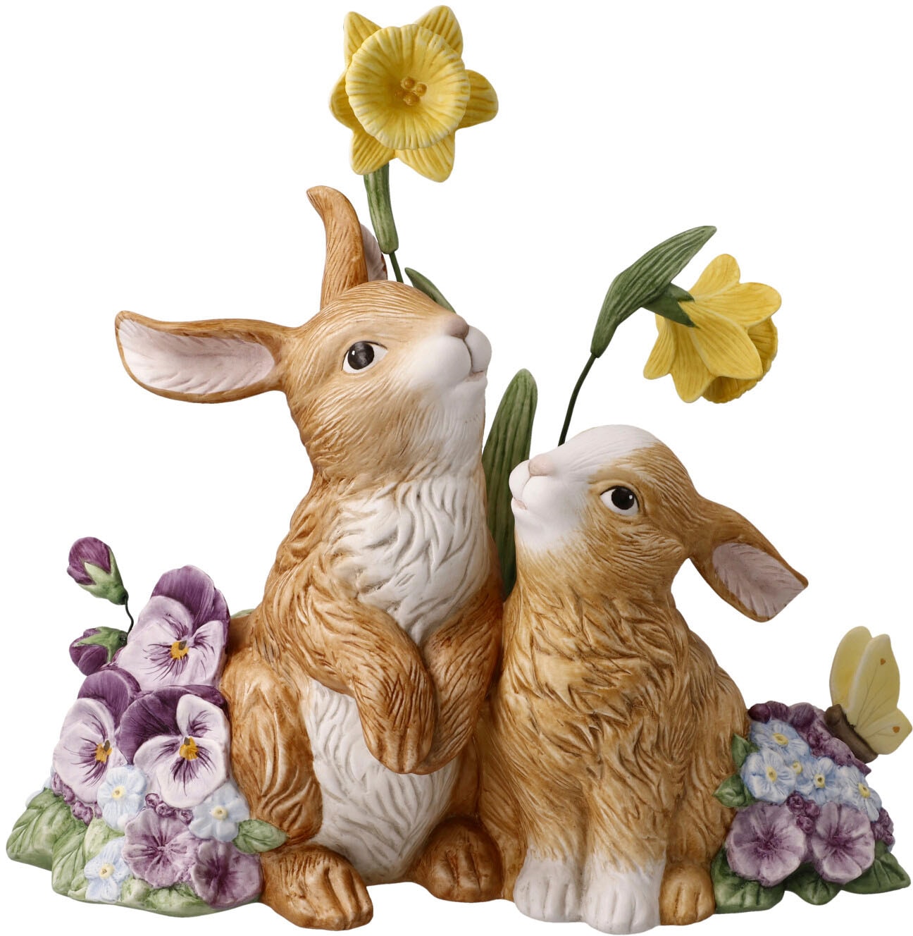 Goebel Osterhase "Frühlingserwachen", Sammelfigur, Hasenpaar mit Blumen