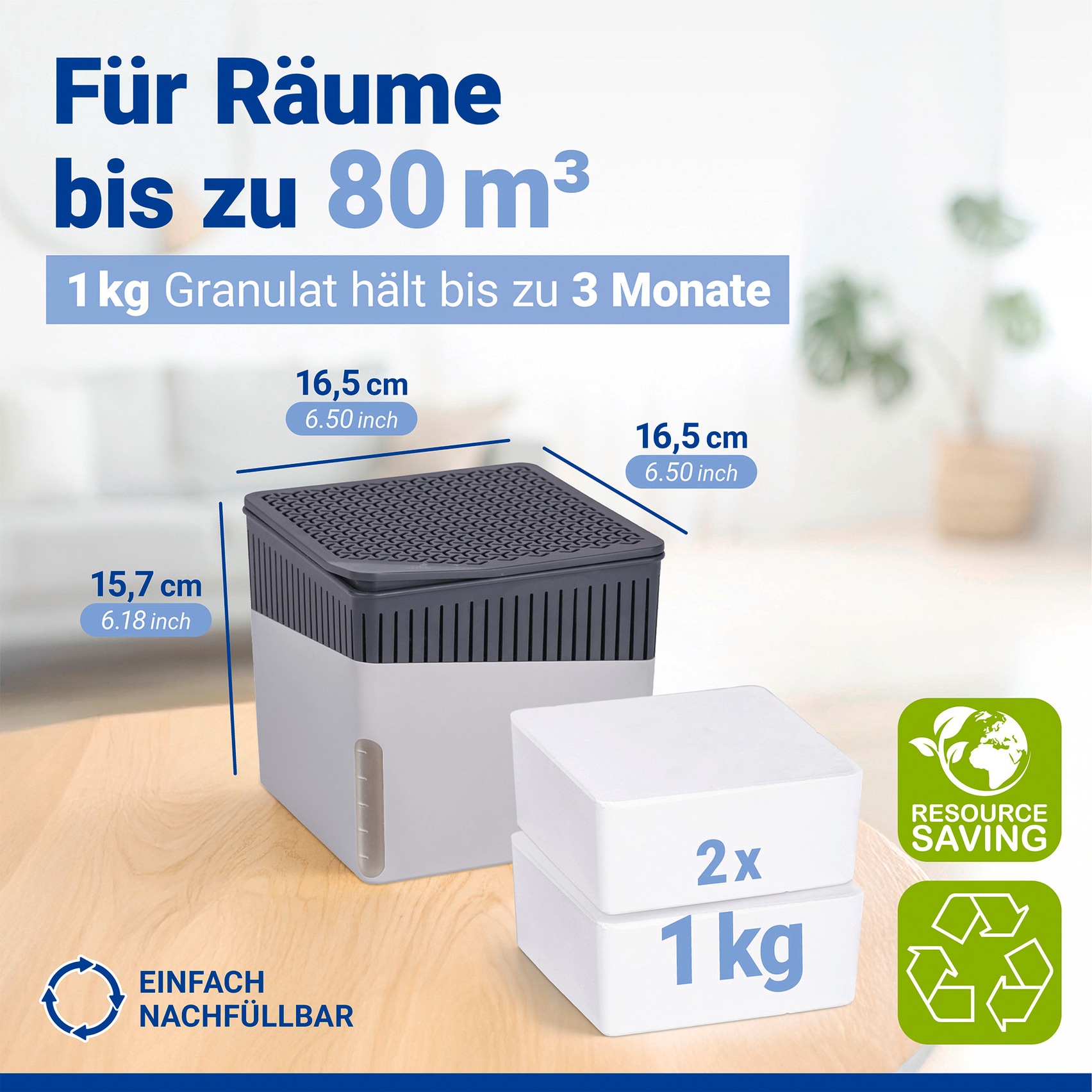 WENKO Luftentfeuchter »Cube« für 80 m³ Räume