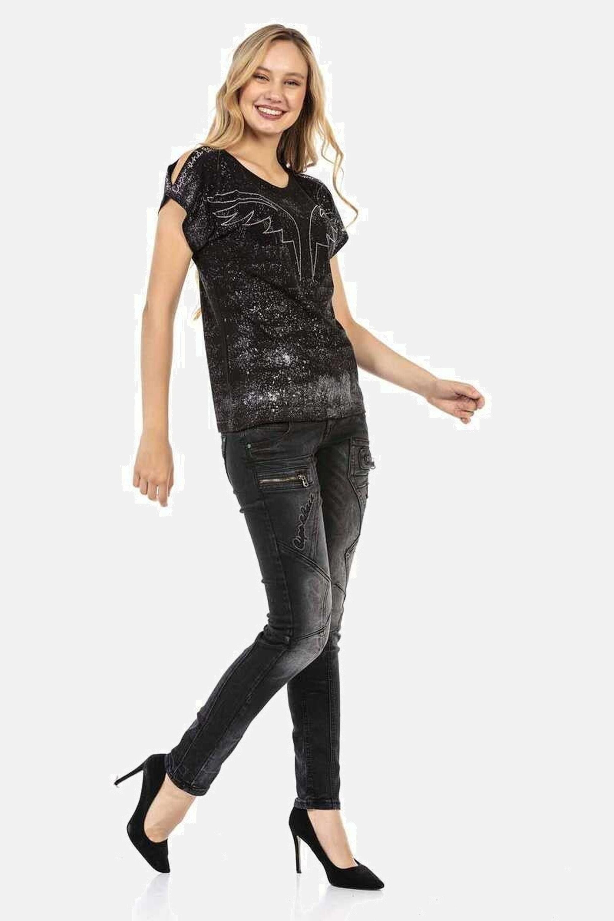 Cipo & Baxx Slim-fit-Jeans »Jeans«, mit Verschiedenen Ziernähte, WD437