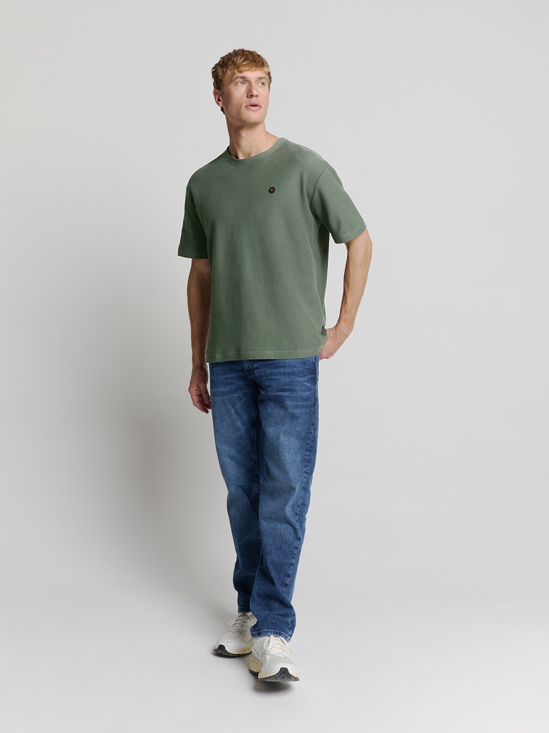 NO EXCESS T-Shirt »No Excess Jacquard crewneck t-shirt«