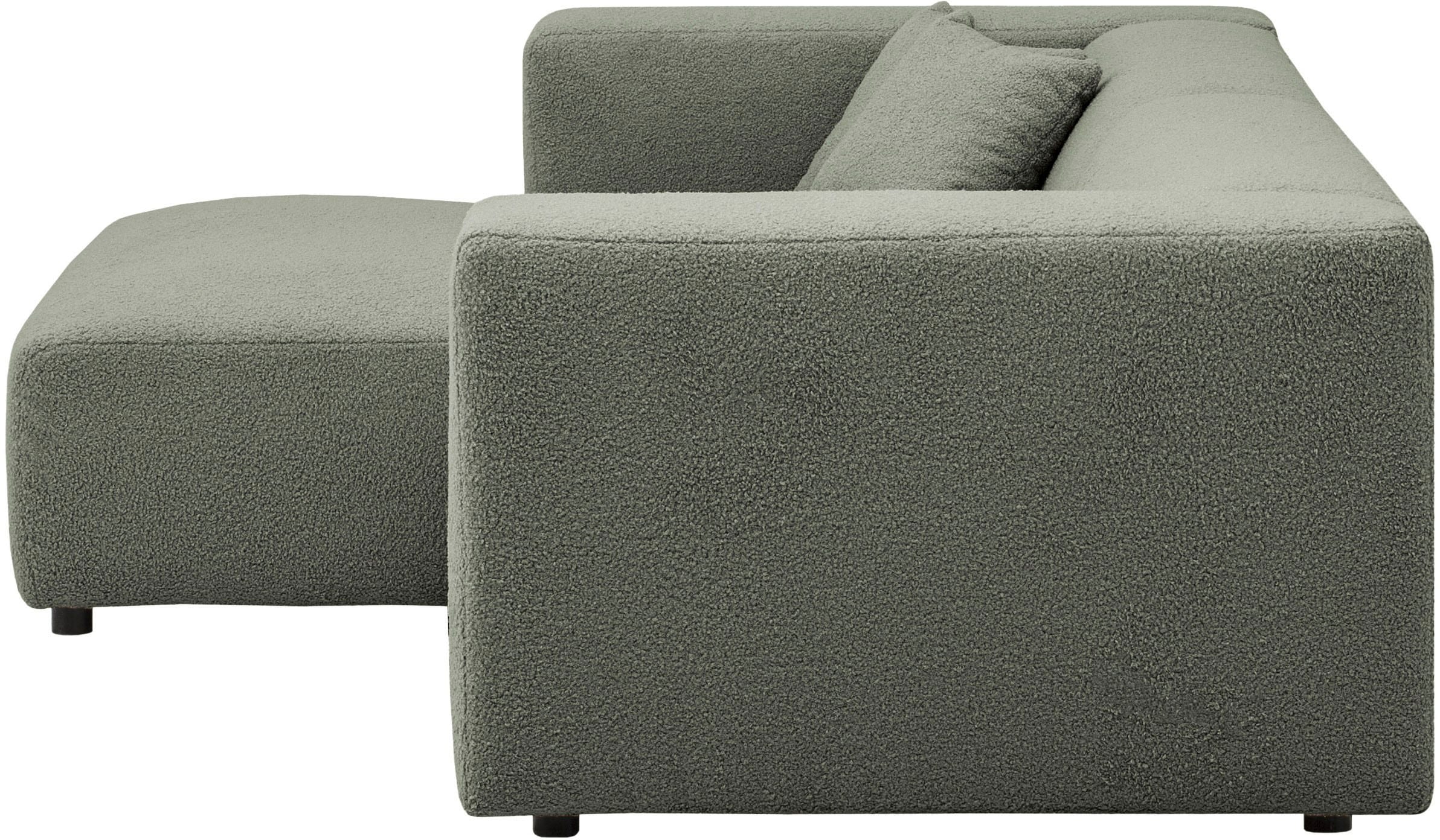 andas Ecksofa »BAKELS, L-Form in Cord oder Boucle-Stoff, moderne Couch«, wahlweise Recamiere rechts/links, bequemer Sitzkomfort