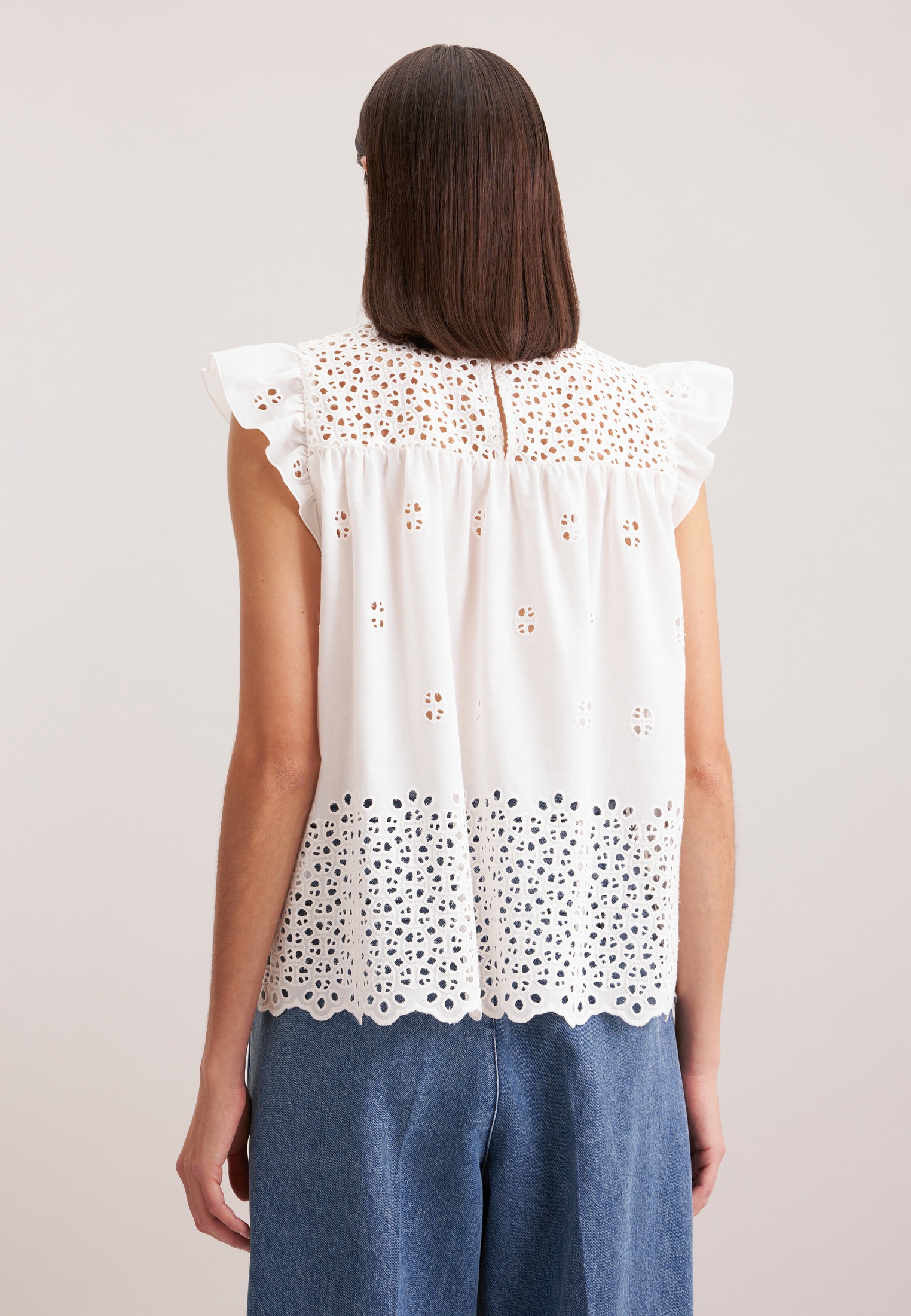 seidensticker Shirtbluse »Schwarze Rose«, Ohne Arm Rückenausschnitt Stickerei