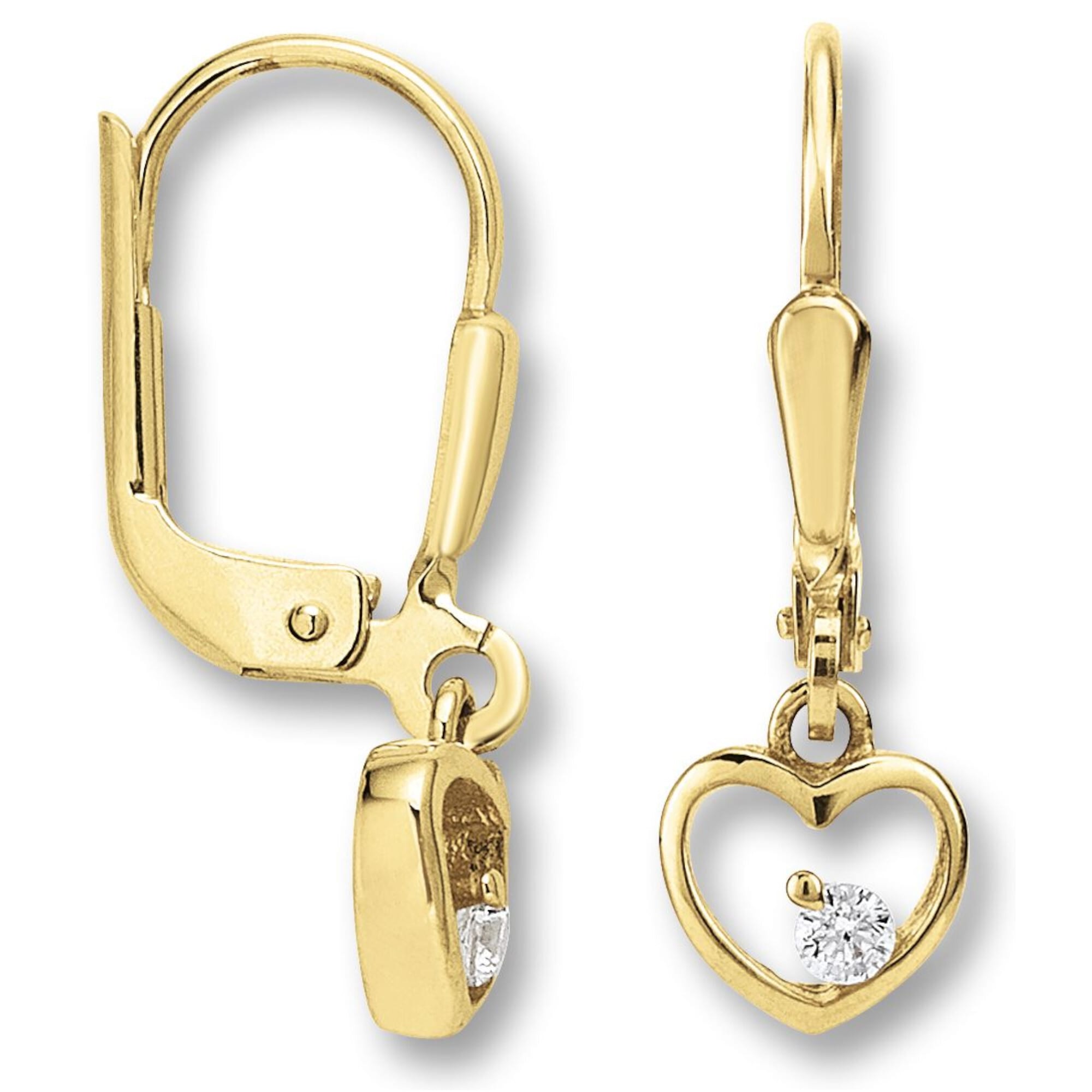 ONE ELEMENT Paar Ohrhänger »Zirkonia Gelbgold«, Herz BAUR Schmuck | Herz bestellen Ohrringe für 333 Gold Damen aus Ohrhänger