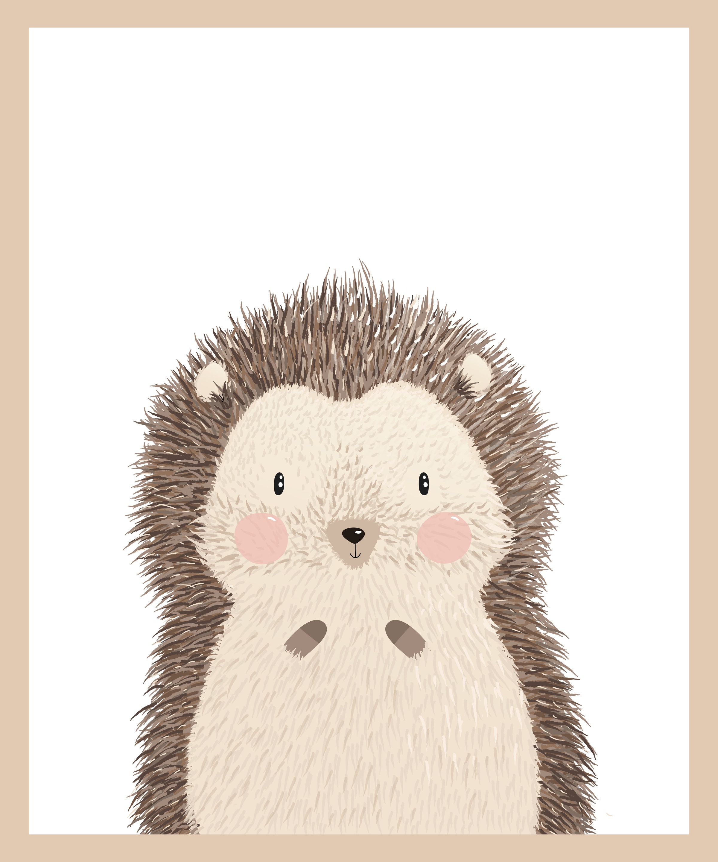 Lüttenhütt Bild mit Rahmen "oder Poster, Niedlicher Igel", Fantasy-Tiere, ( günstig online kaufen