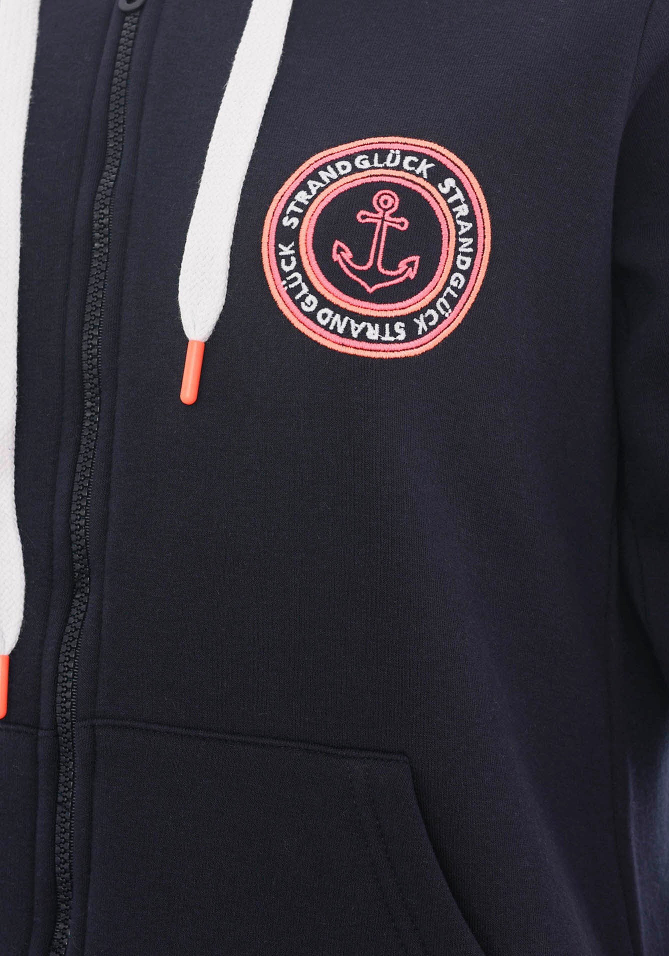 Thumbnail - Zwillingsherz Kapuzensweatjacke Regular-Fit, Kapuze, Langarm, Reißverschluss, Neon-Details