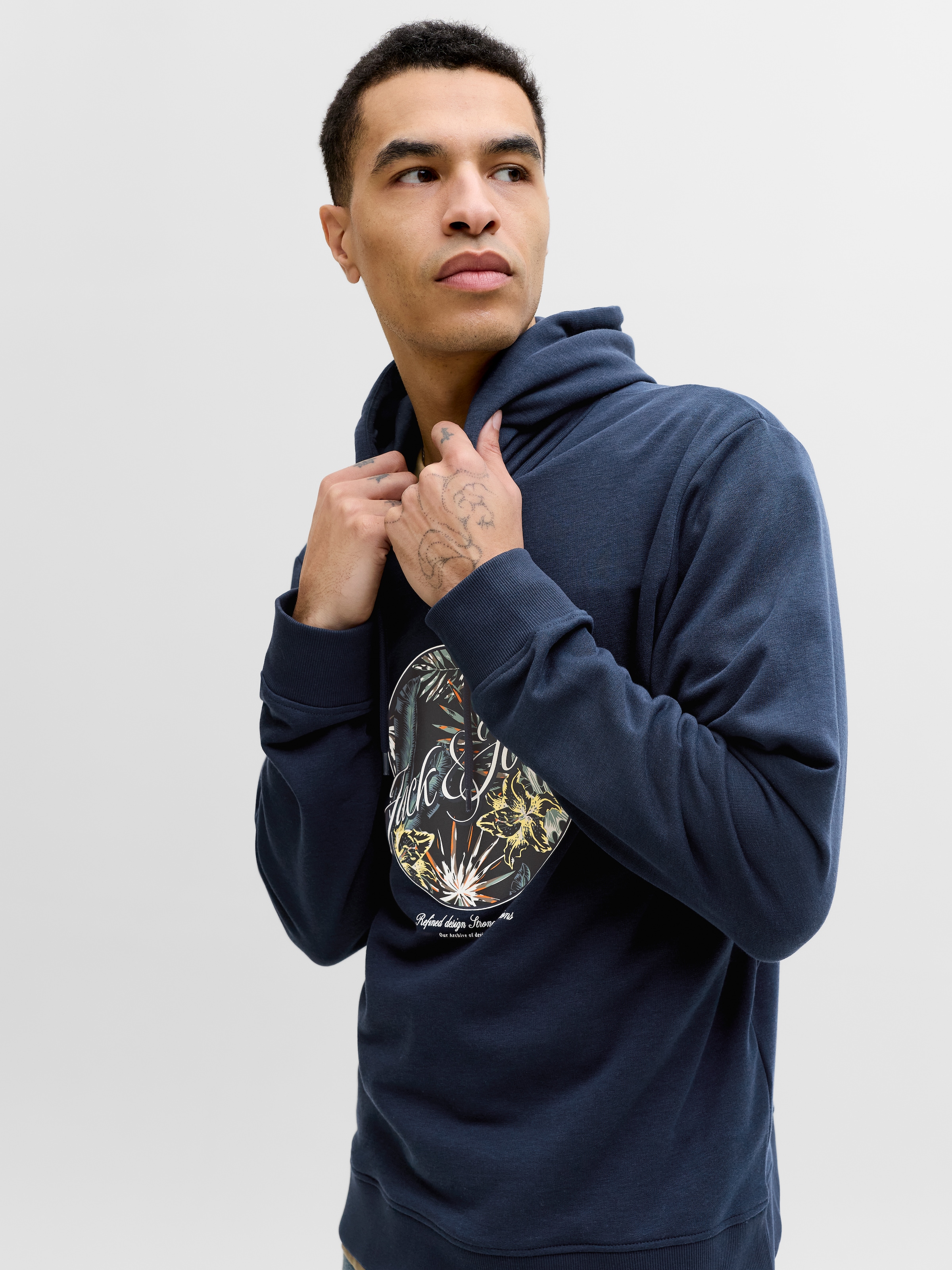 Jack & Jones Kapuzensweatshirt »JJHONOLULU SHAPE SWEAT HOOD«, Baumwollmischung, regular fit
