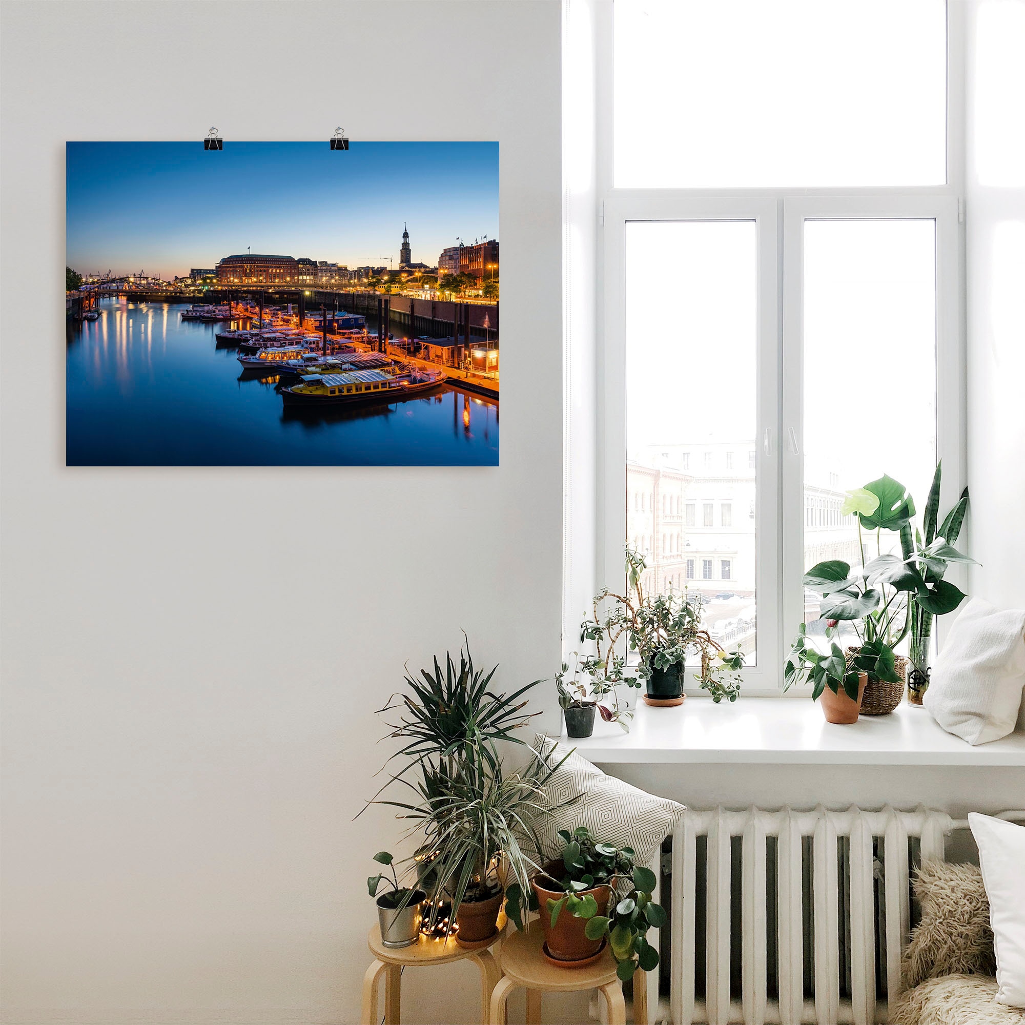 Artland Wandbild "Hamburg Hafen Panorama mit Michel", Deutschland, (1 St.), günstig online kaufen