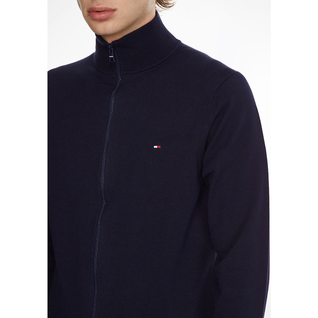 Tommy Hilfiger Strickjacke »1985 ZIP THROUGH«, mit Rippbündchen