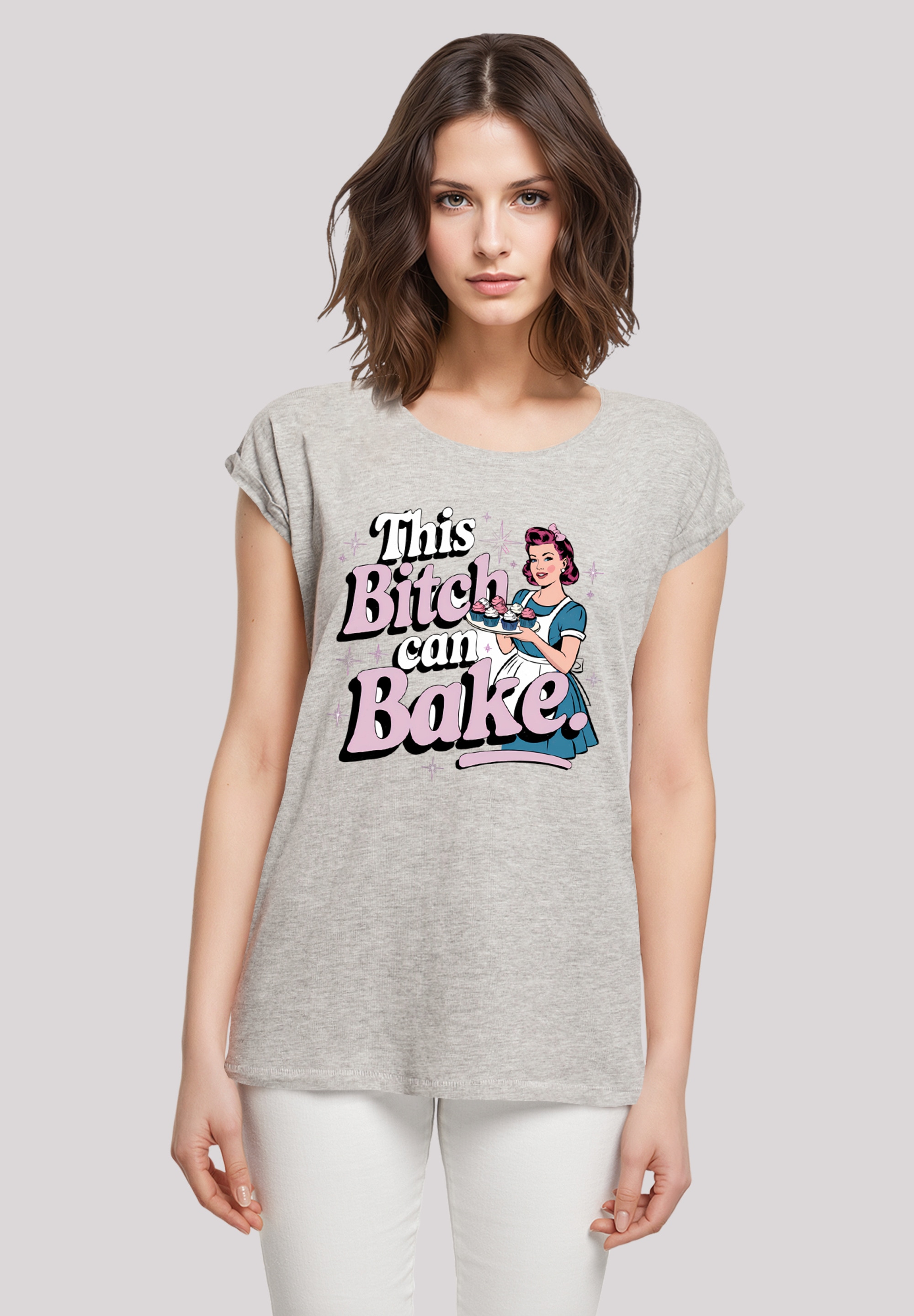F4NT4STIC T-Shirt "Vintage Pin Up Bäckerin "This Bitch Can Bake"", Premium günstig online kaufen