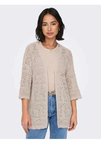 Strickjacke »ONLBEACH 7/8 LONG CARDIGAN KNT«, mit Spitzen-Detail