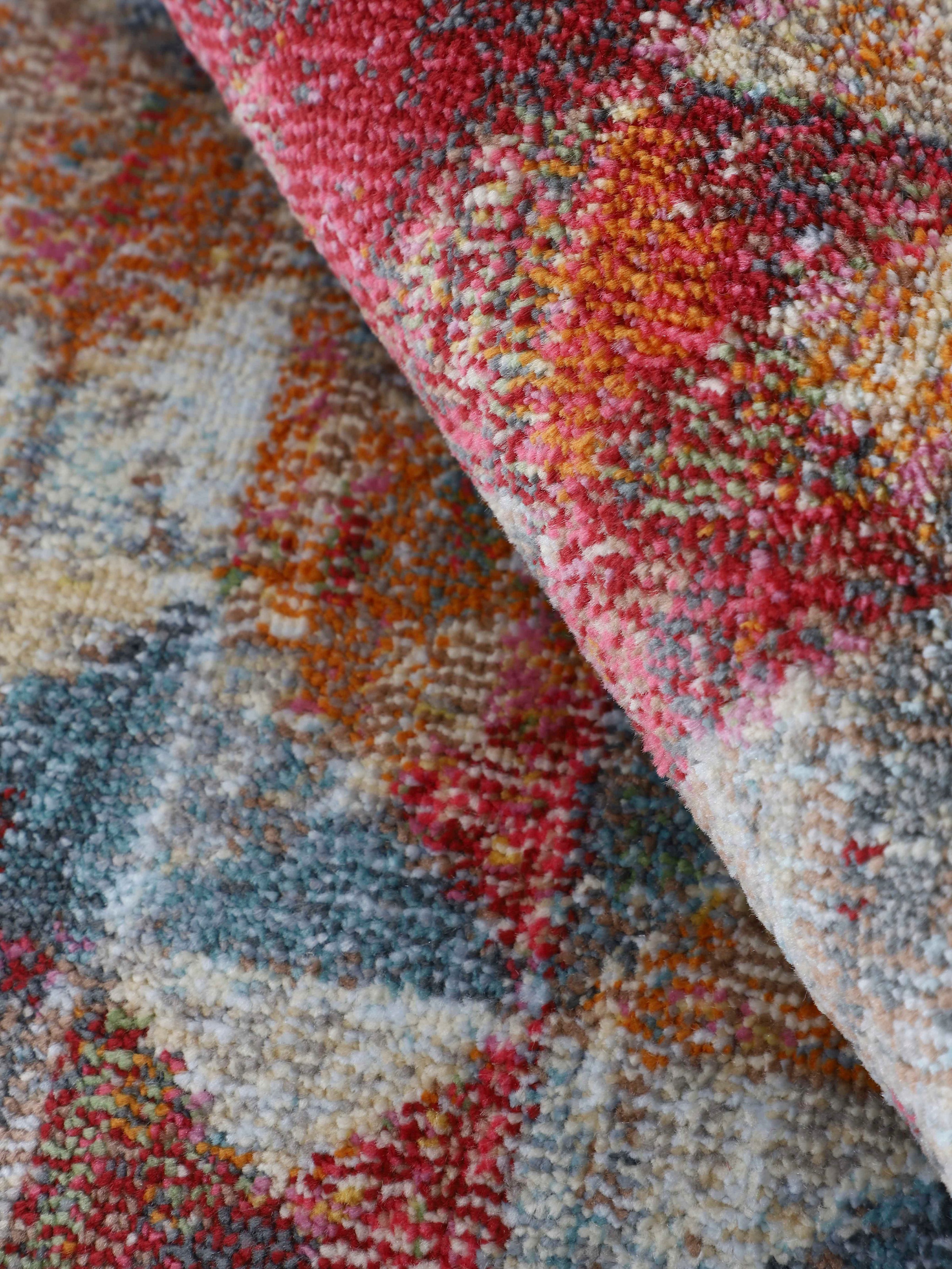 Teppich CARPETFINE "Lori", bunt (multi), B:80cm H:7mm L:150cm, Polypropylen, Teppiche, Teppich, Vintage Grafisch Design, Wohnzimmer 3