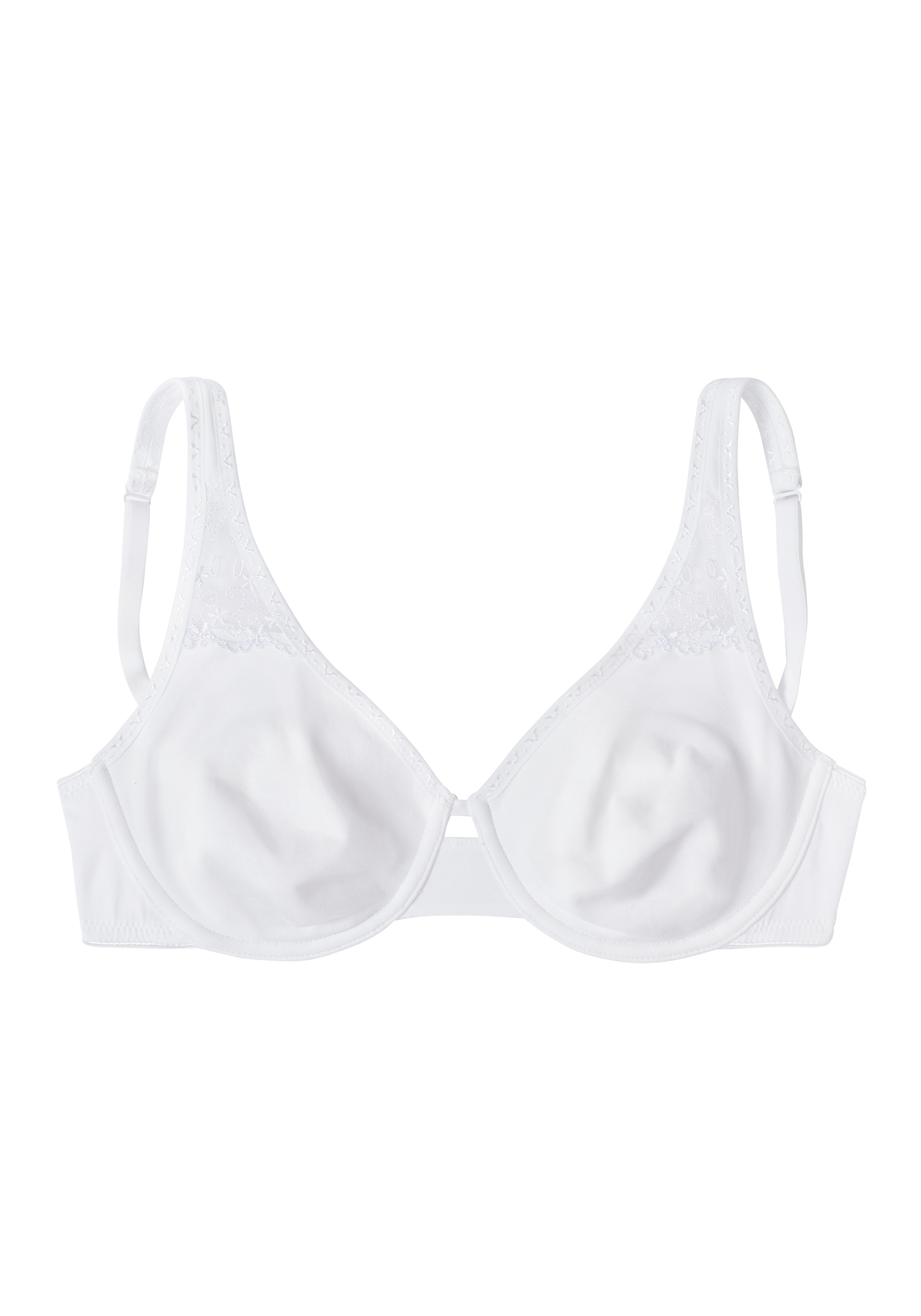 Thumbnail - petite fleur T-Shirt-BH, 2 Stücker Packung, aus weicher Baumwolle mit Spitzeneinsätzen