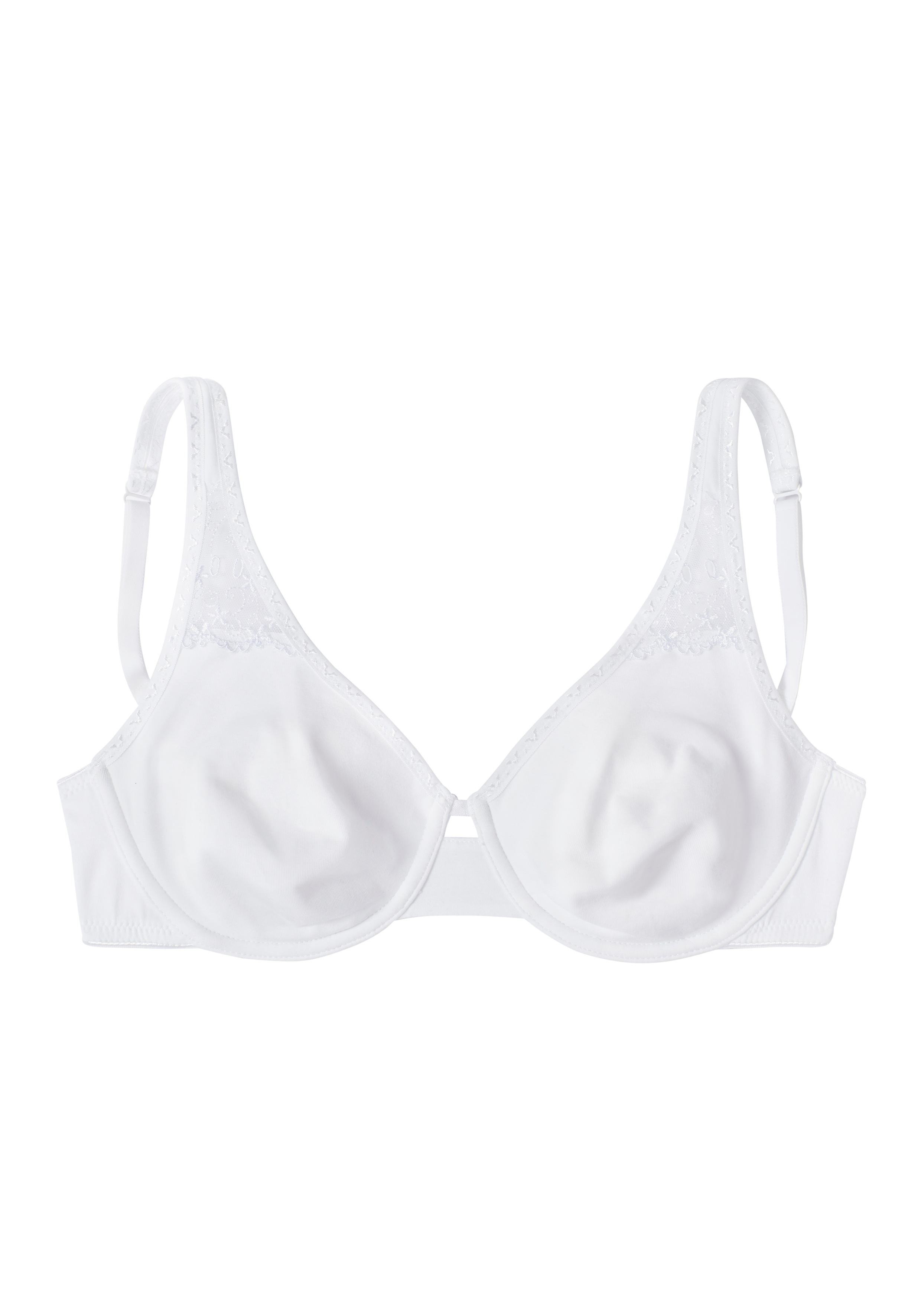 Thumbnail - petite fleur T-Shirt-BH Packung, 2 Stück, aus weicher Baumwolle mit Spitzeneinsätzen