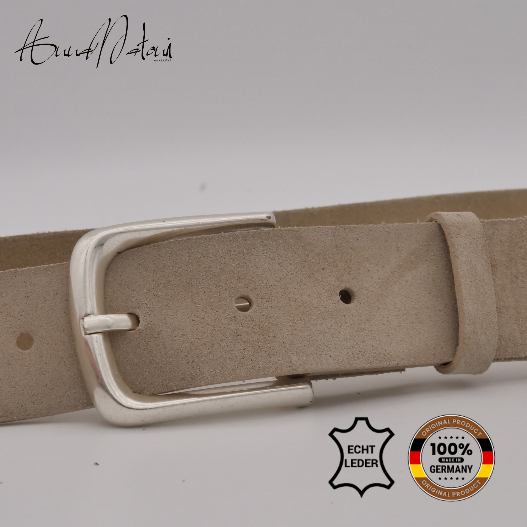 AnnaMatoni Ledergürtel "AnnaMatoni Damen Ledergürtel in hochwertigem Velour Leder 4cm"