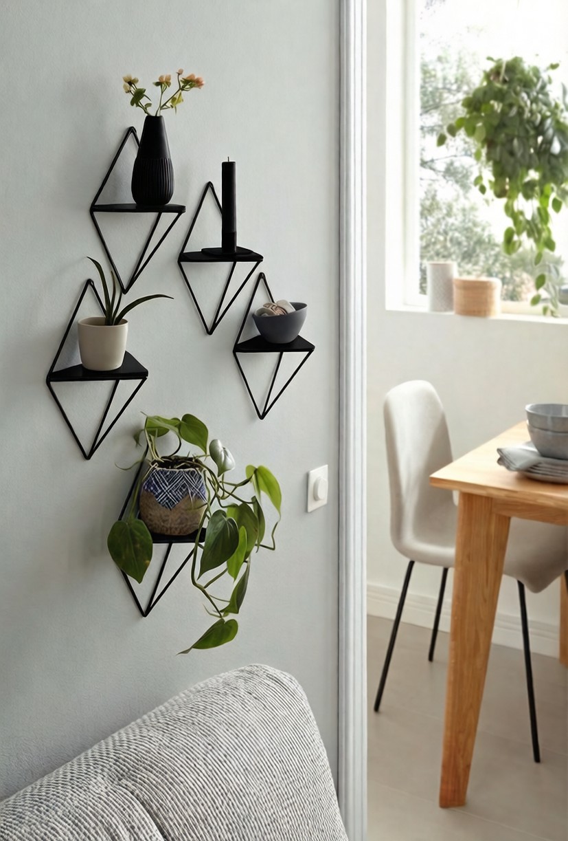 OTTO home Deko-Wandregal "Rauten Rudel in modernen, dezenten Farbkombinationen" Set, 5 Stk. tlg. Dekoregal, Wanddeko, aus Metall und MDF, 5tlg.Set