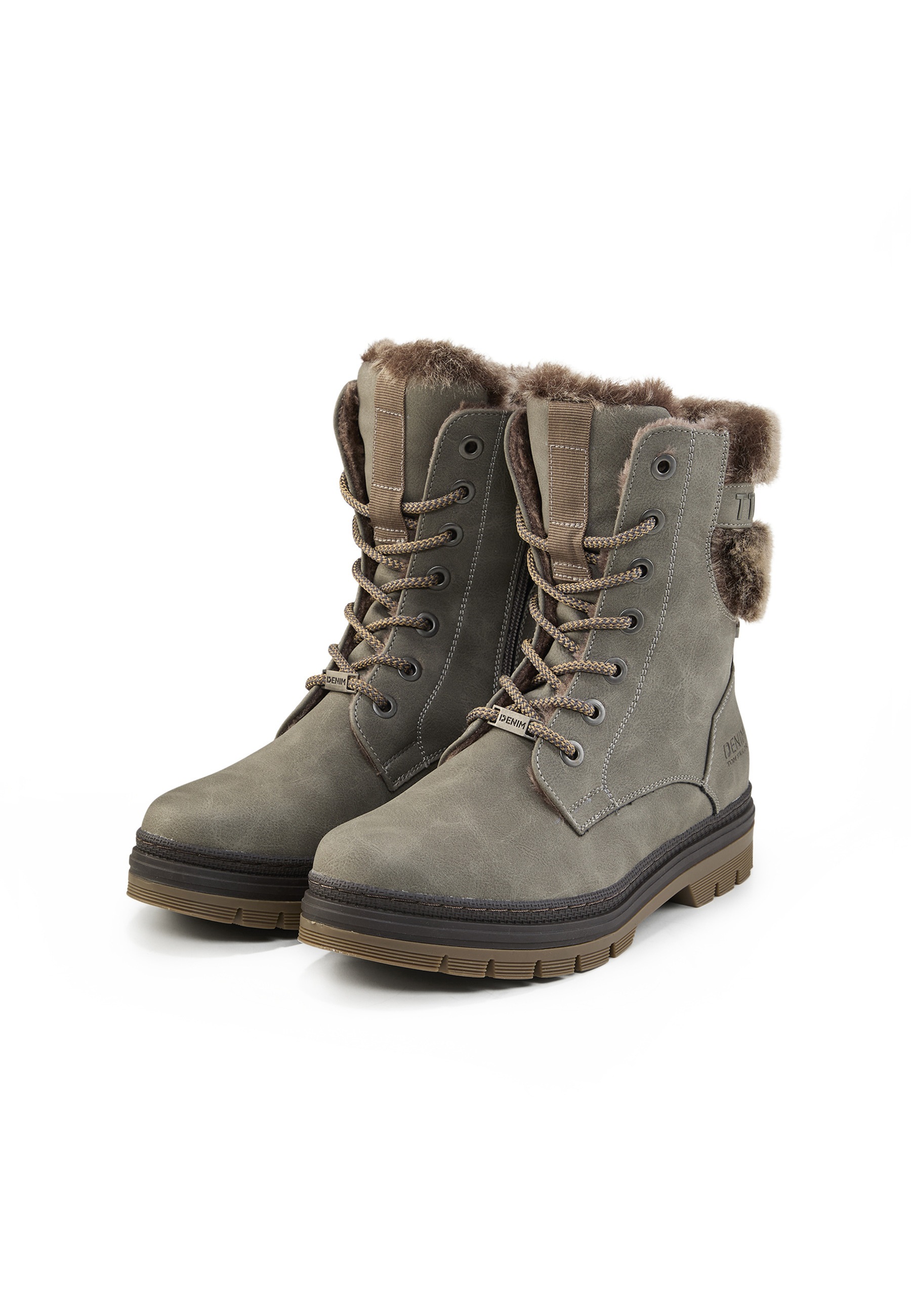 Stiefel TOM TAILOR "Tom Tailor Boots", Damen, Gr. 41, mud, unifarben, Schuhe Stiefel