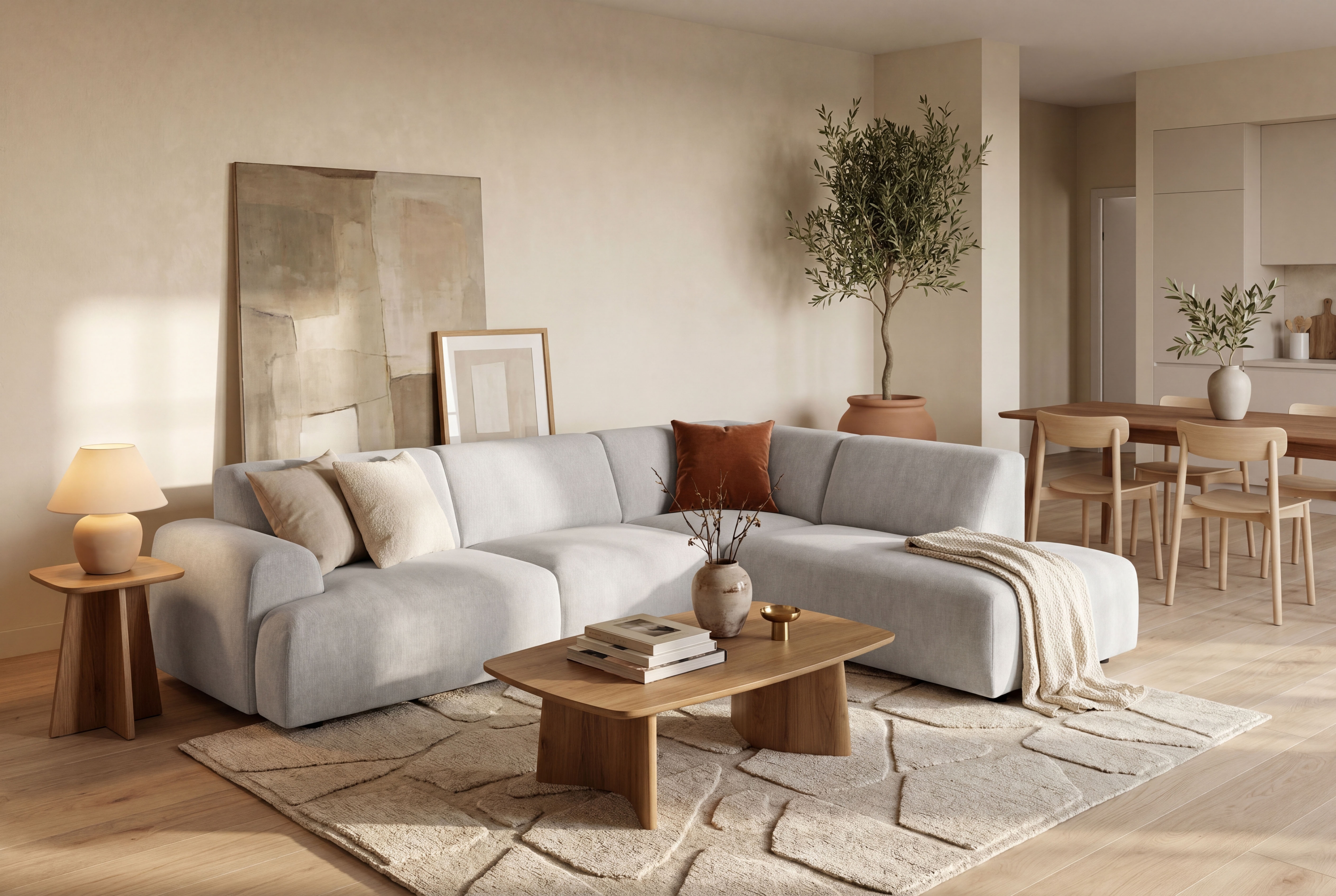 OTTO home Ecksofa "Linkka, Breite 282 cm" L-Form, in einem weichen Chenille-Stoff, mit Wellenunterfederung
