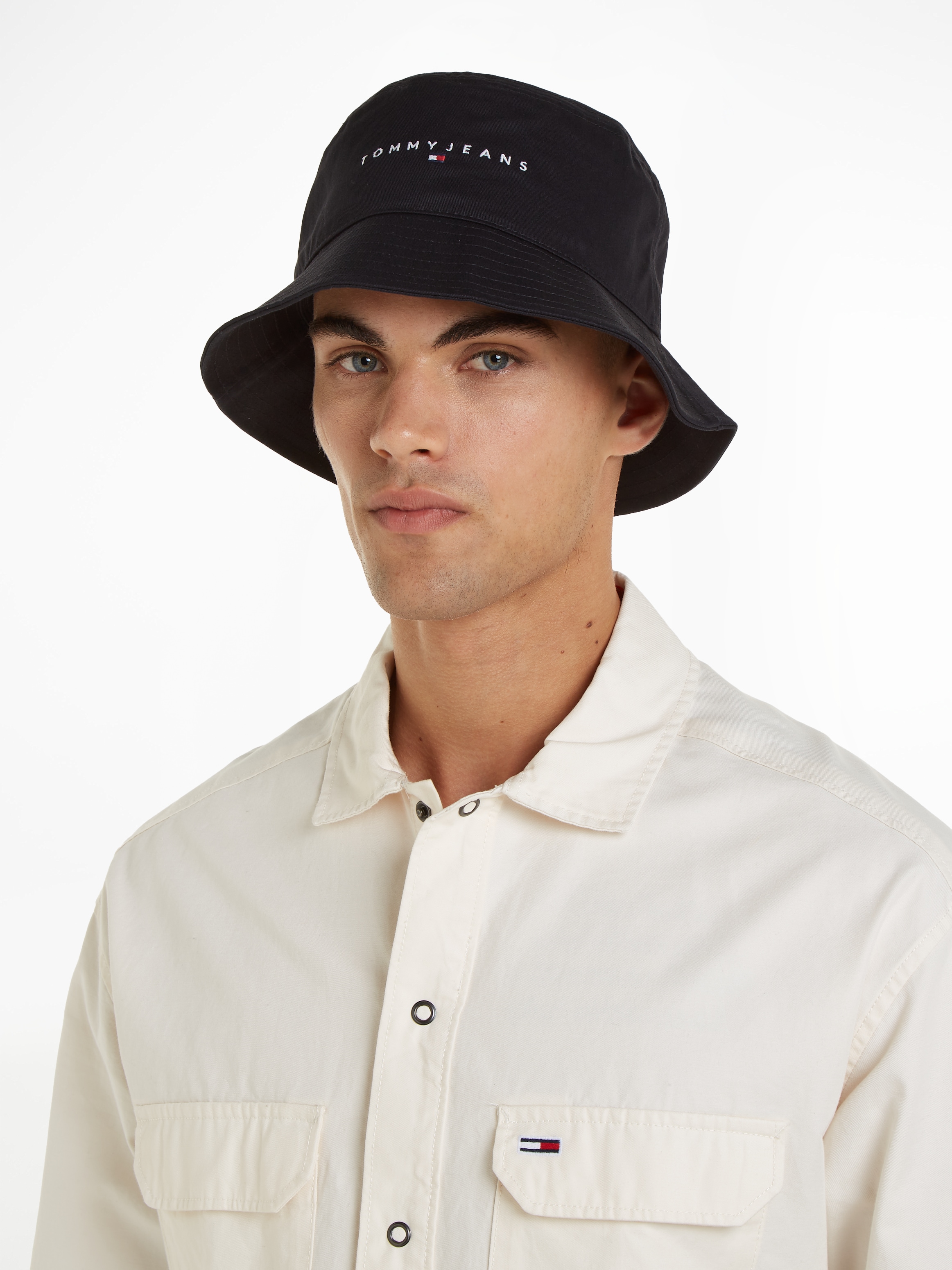 Tommy Jeans Fischerhut »TJM LINEAR LOGO BUCKET HAT«, mit gesticktem Logoschriftzug