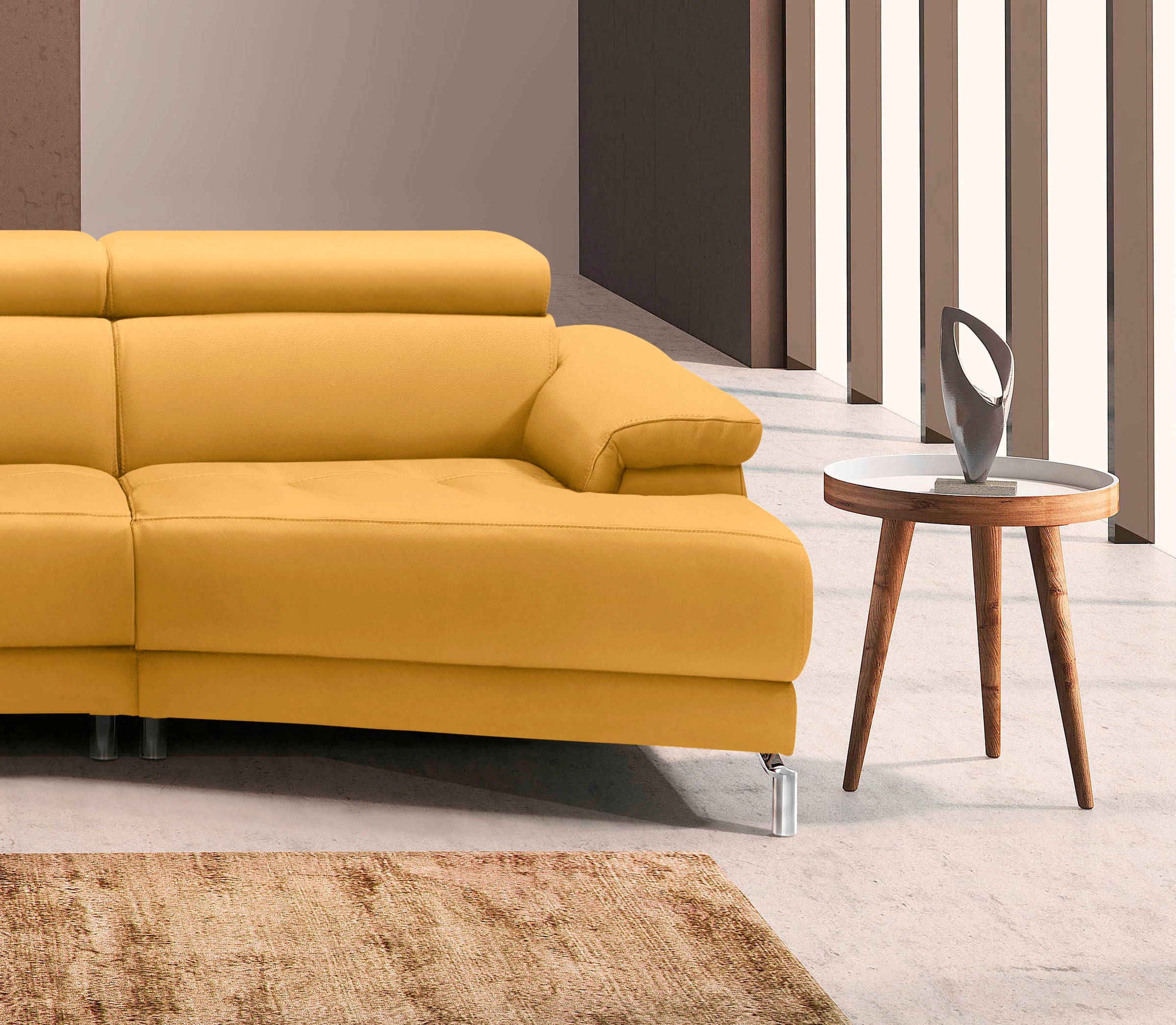 Egoitaliano Ecksofa »Soul, extravagantes Designsofa, Megasofa, super bequem, tolle Details«, mit Trapez-Abschlußelement, inkl verstellbarer Kopfteile