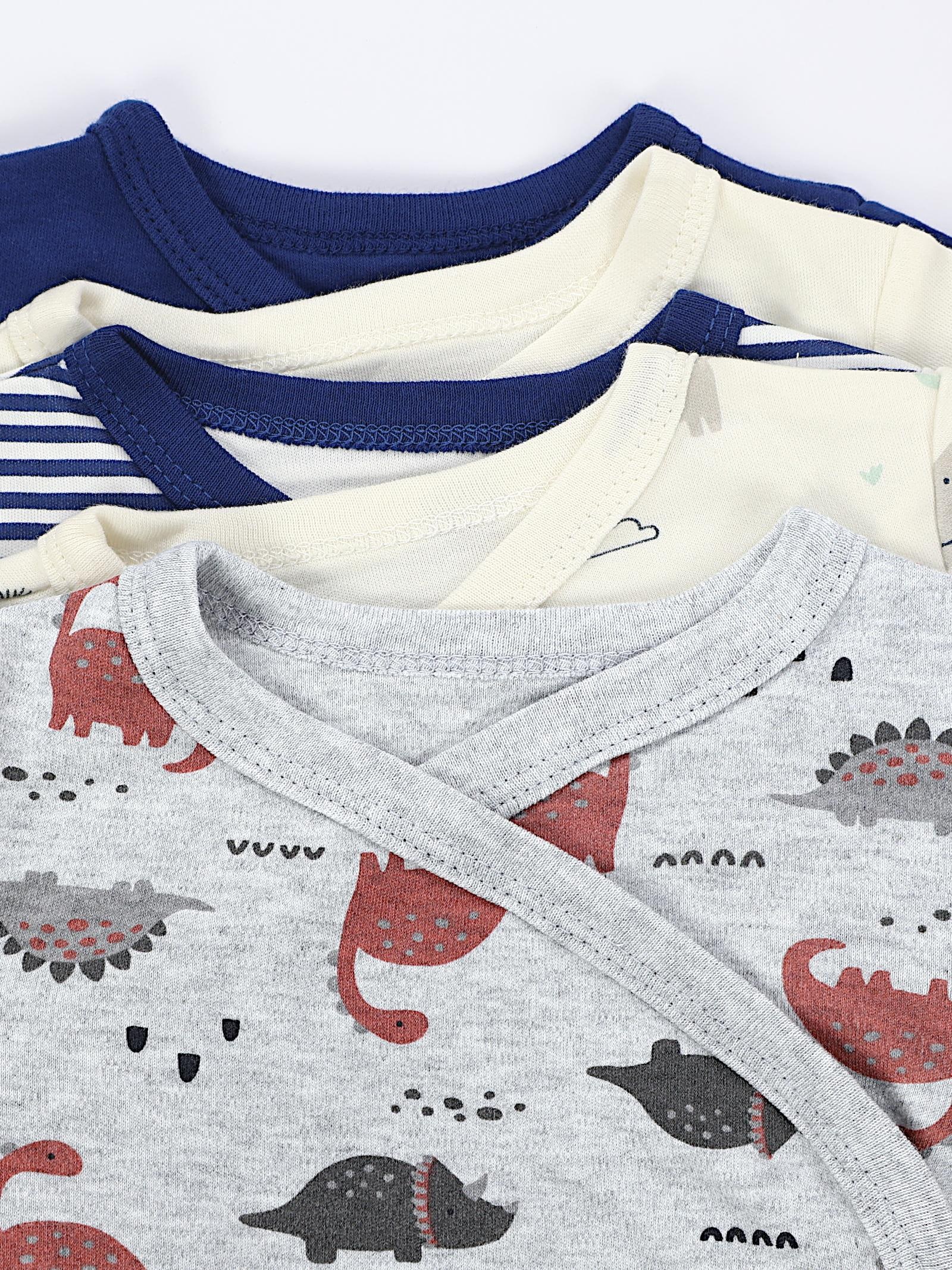 TupTam Wickelshirt »Wickelshirt Baby Jungen Langarm Wickelshirt 5er Set«