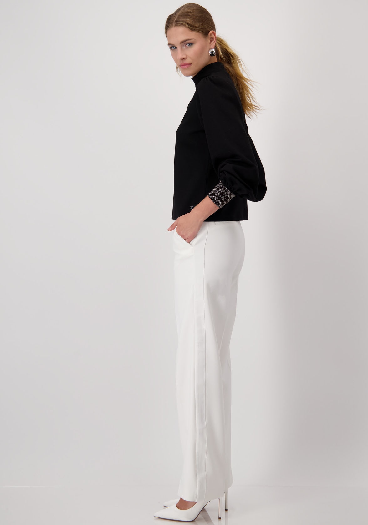 Monari Stehkragenshirt, mit Cutout