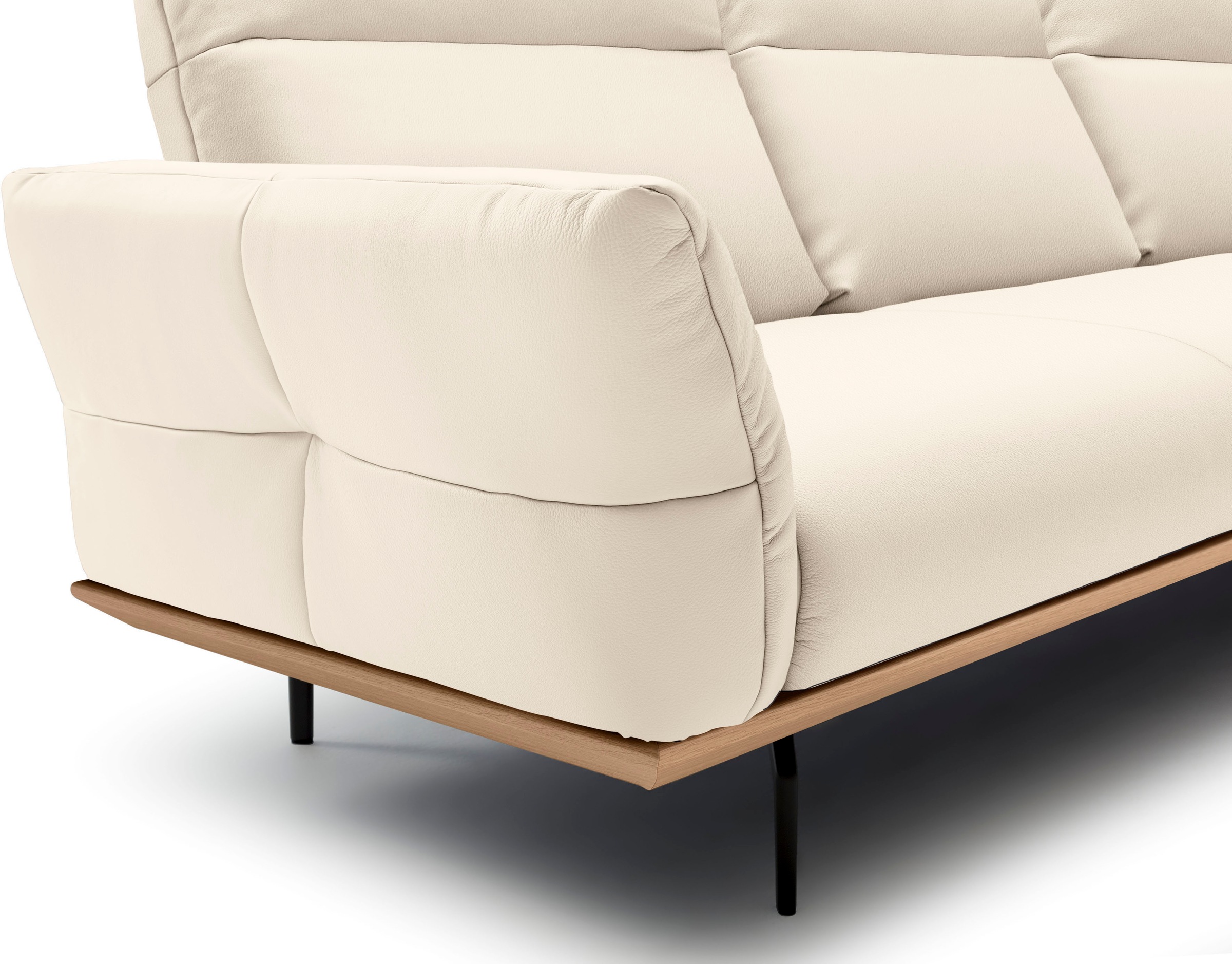 Creation BY ROLF BENZ Ecksofa »CR.460«, Sockel in Eiche, Alugussfüße in umbragrau, Breite 298 cm