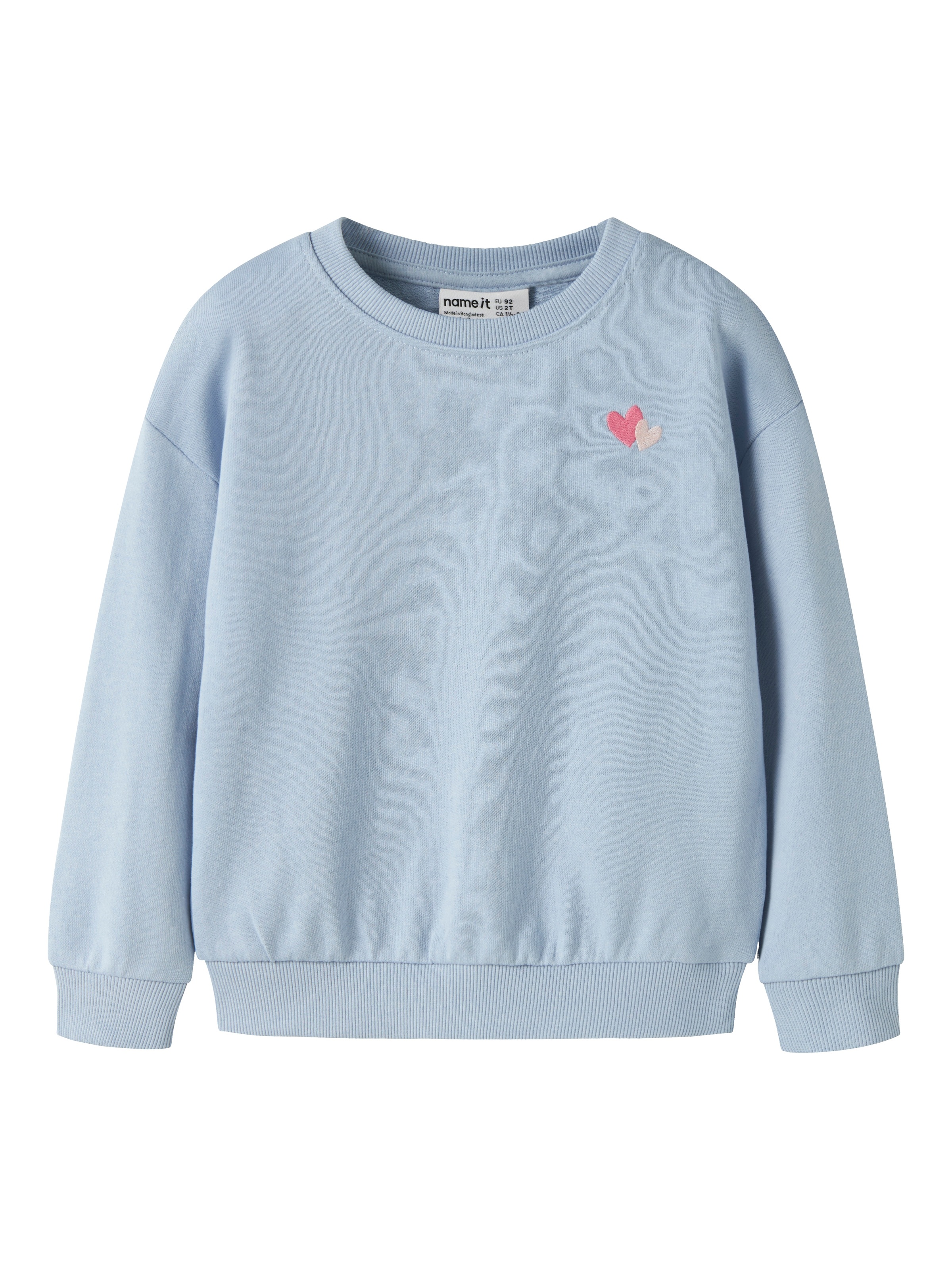 Name It Sweatshirt "Nmfvallene Ls Rlx Sweat Unb", Baumwollmischung, Stickerei