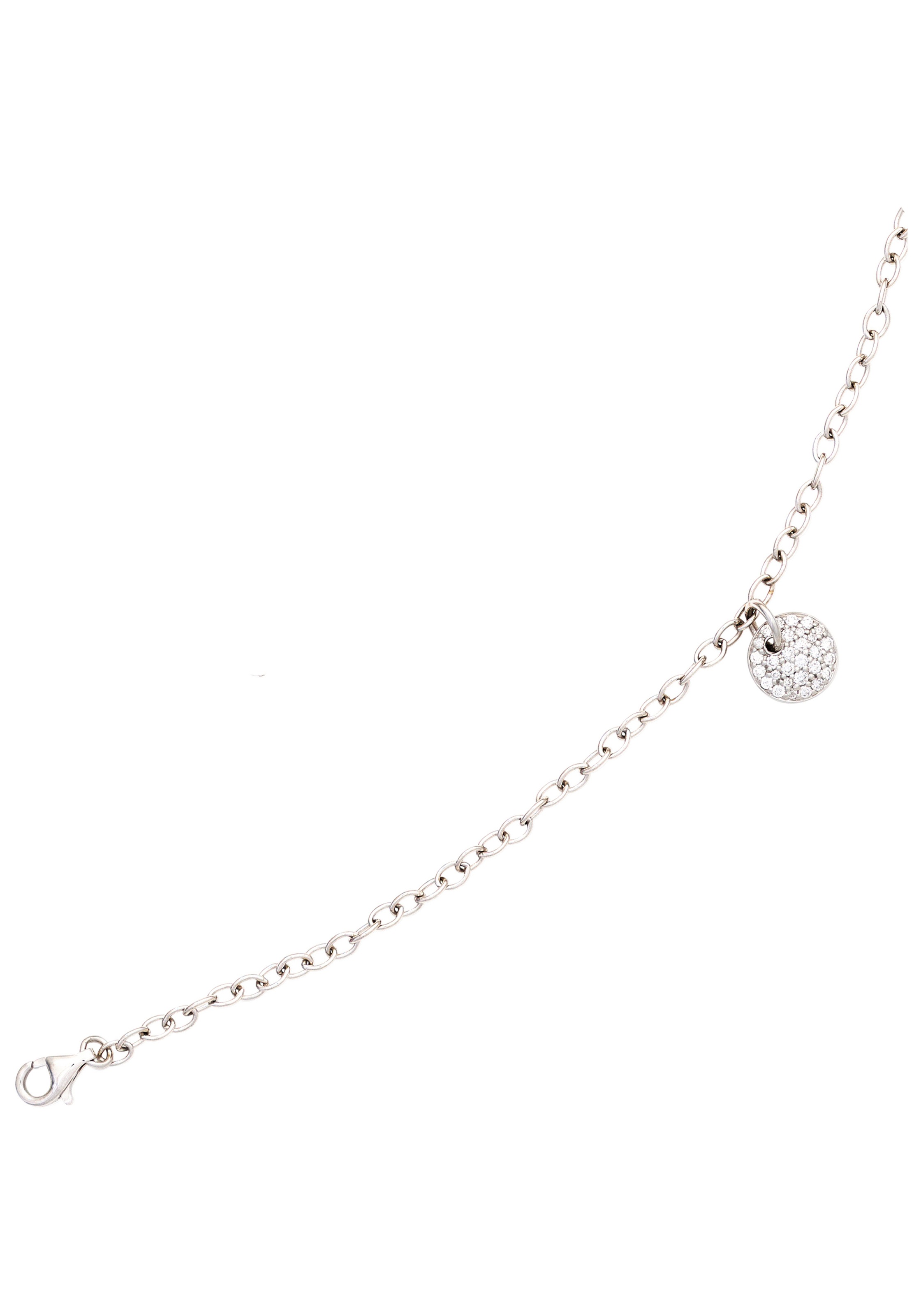 JOBO Armband »mit Diamantanhänger« 585 Weißgold mit 29 Diamanten 18,5 cm