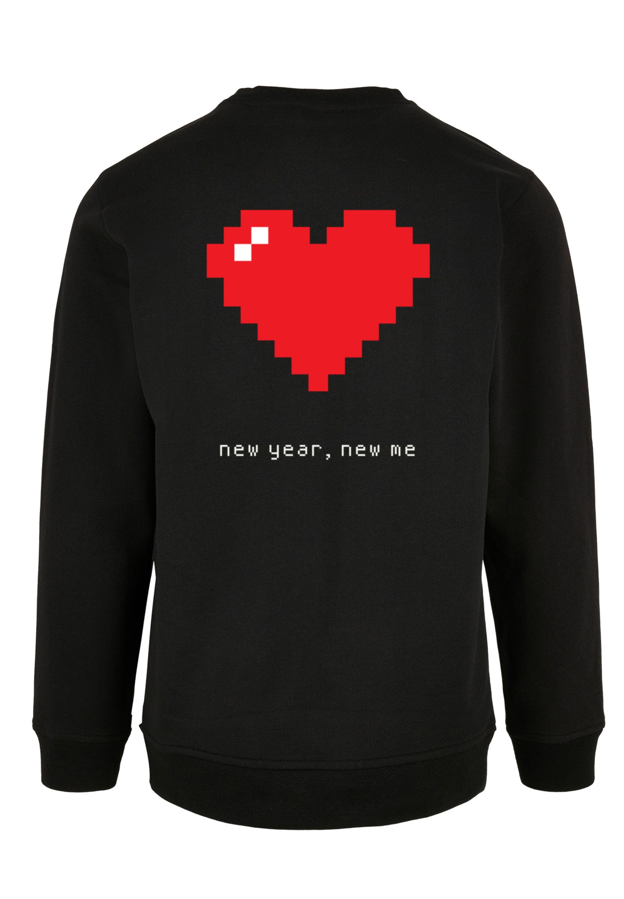 F4NT4STIC Kapuzenpullover »Pixel Herz Happy New Year Silvester«, Print