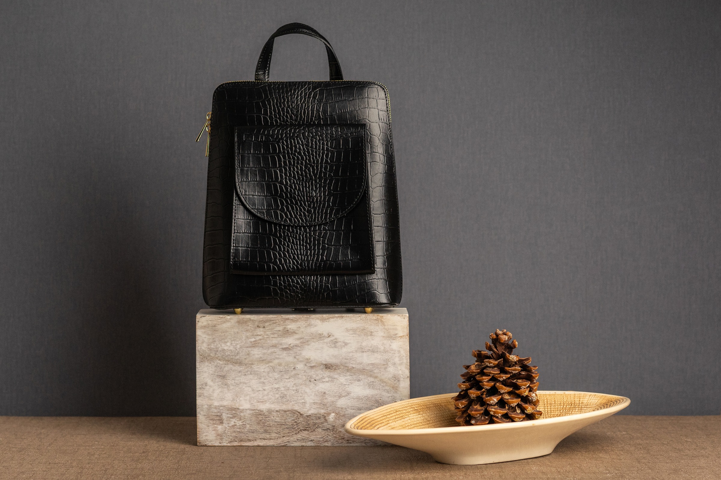 Cluty Cityrucksack, echt Leder, Made in Italy