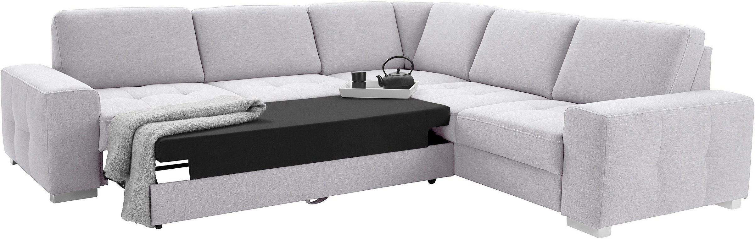 sit&more Ecksofa »Santorini L-Form«, mit Federkern und Sitztiefenverstellung, wahlweise mit Bettfunktion