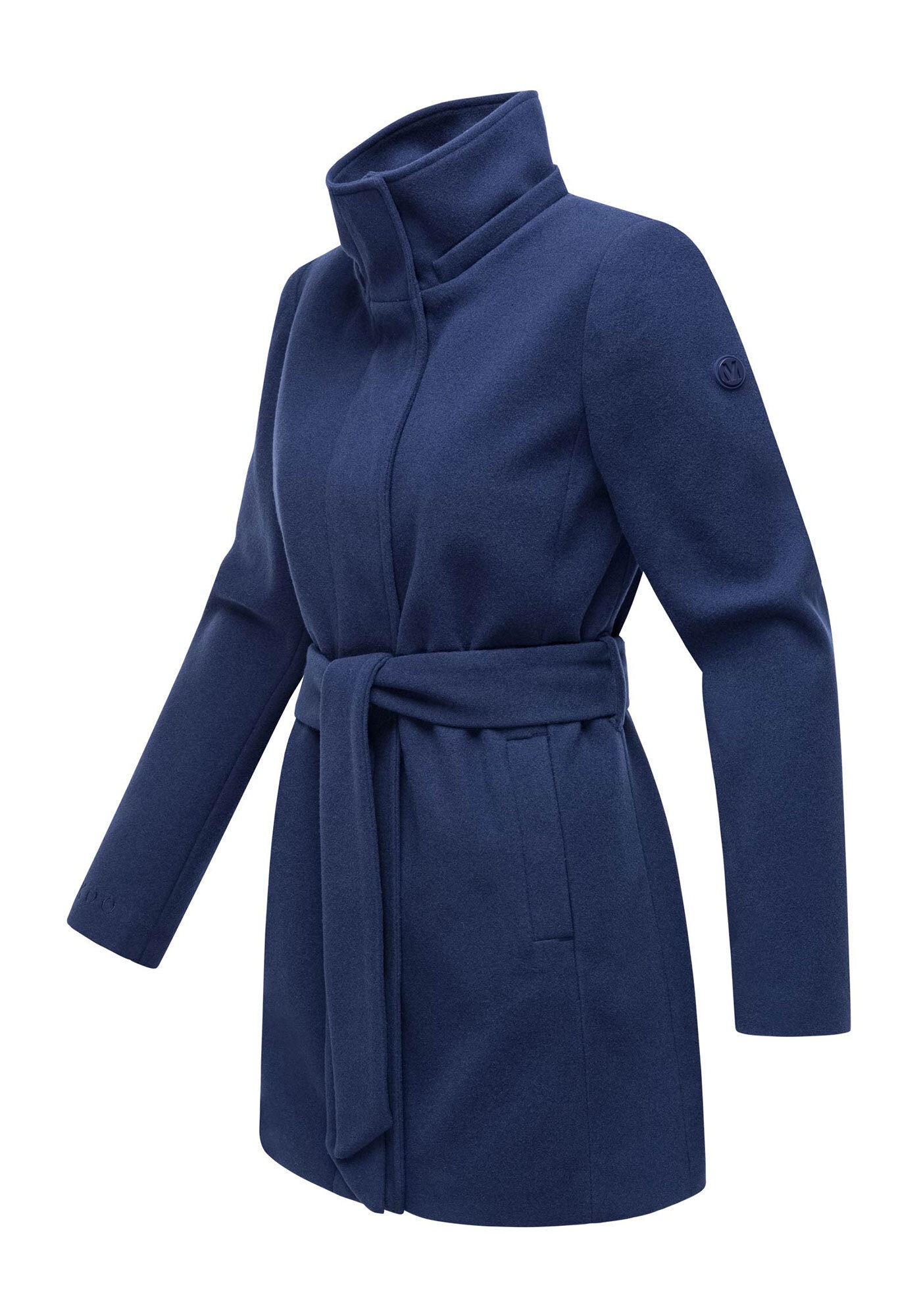 Marikoo Kurzmantel »Katalinaa«, Eleganter Wickel Mantel mit Taillengürtel und Oversized Hood Kapuze