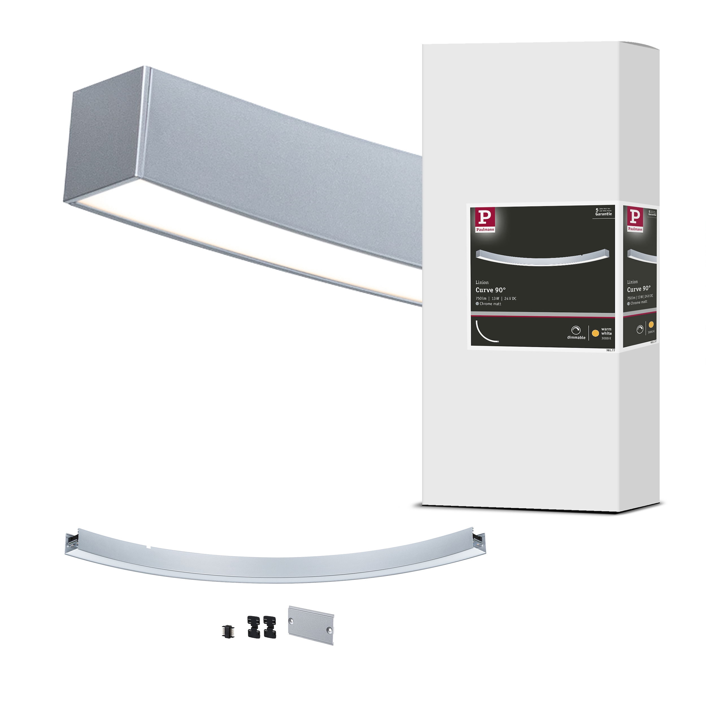 Paulmann Schienensystem-Leuchten »Linion Lichtkanal 90 ° 2x750lm 3000K«, (1 tlg.)