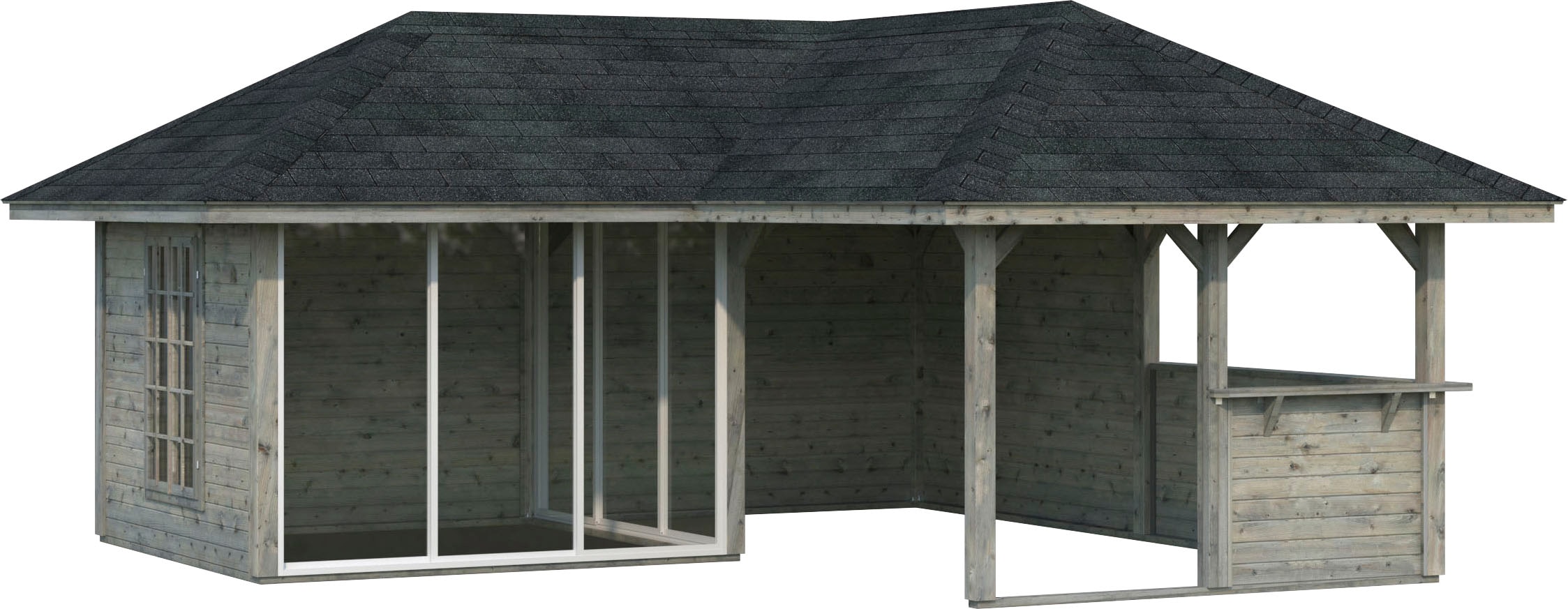 Holzpavillon »Bianca 24,9 m² Set 3«, BxTxH: 588x588x323 cm