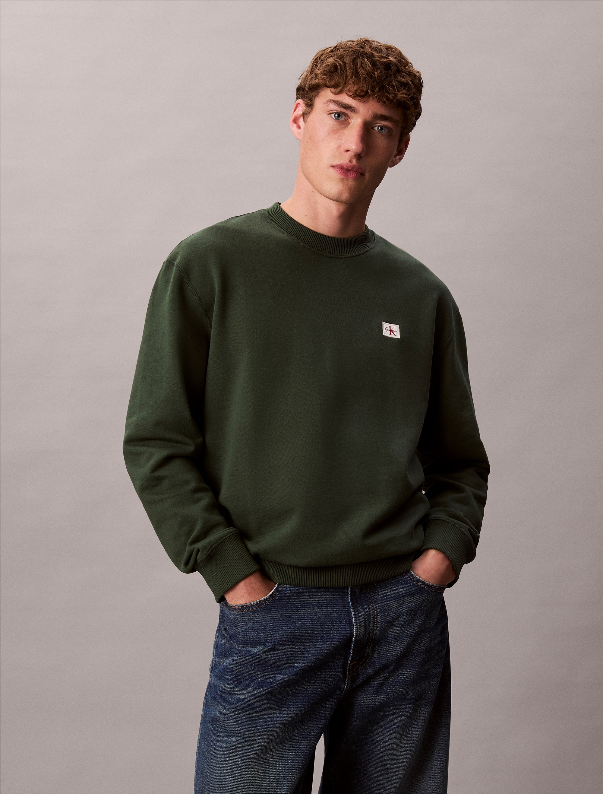 Calvin Klein Jeans Sweatshirt "400GSM TRRY BDG CRWN", Mit Rundhalsausschnit günstig online kaufen