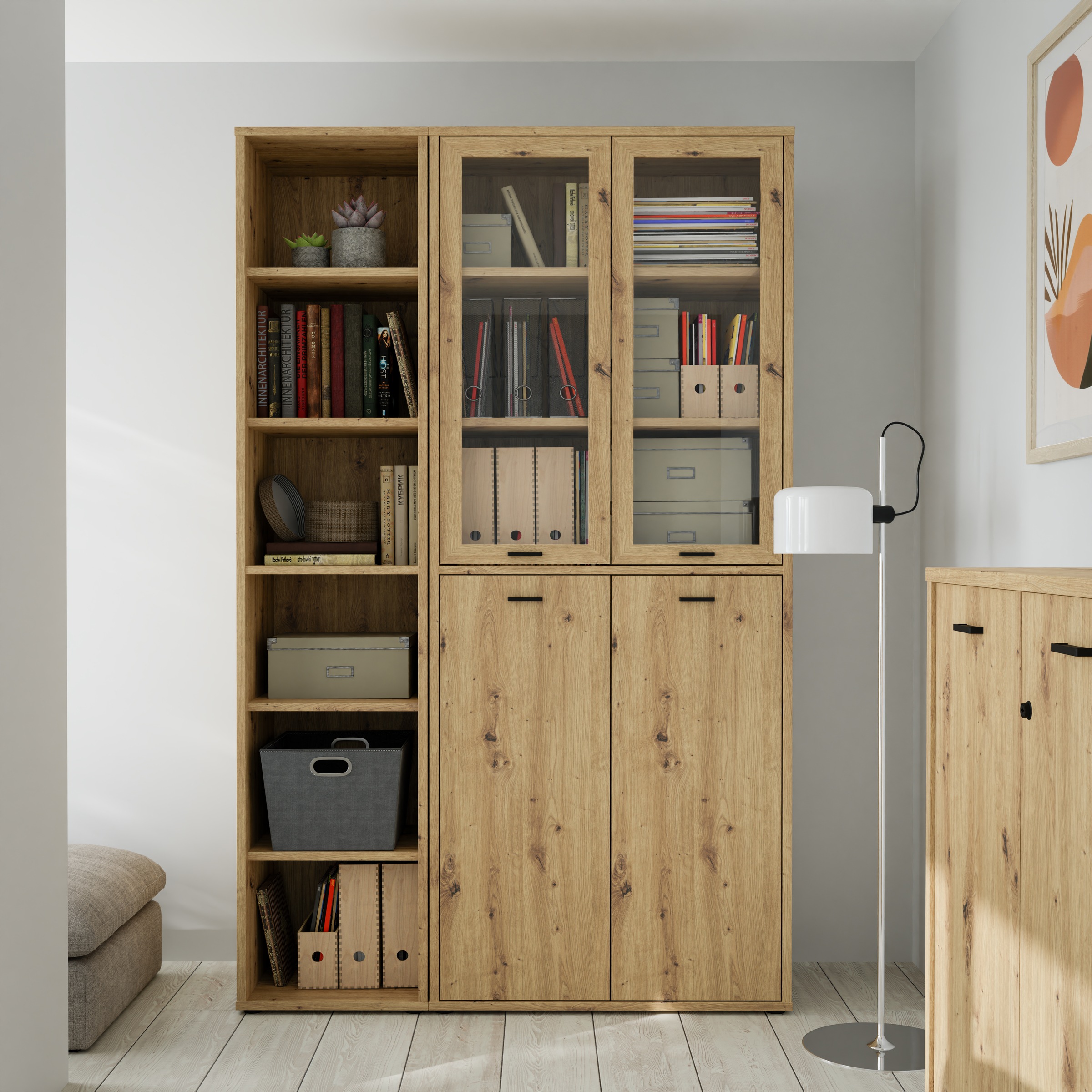 FORTE Schranktür "Goldsboro" 2 Stk. tlg. wahlweise mit Holzoptik oder Glas günstig online kaufen