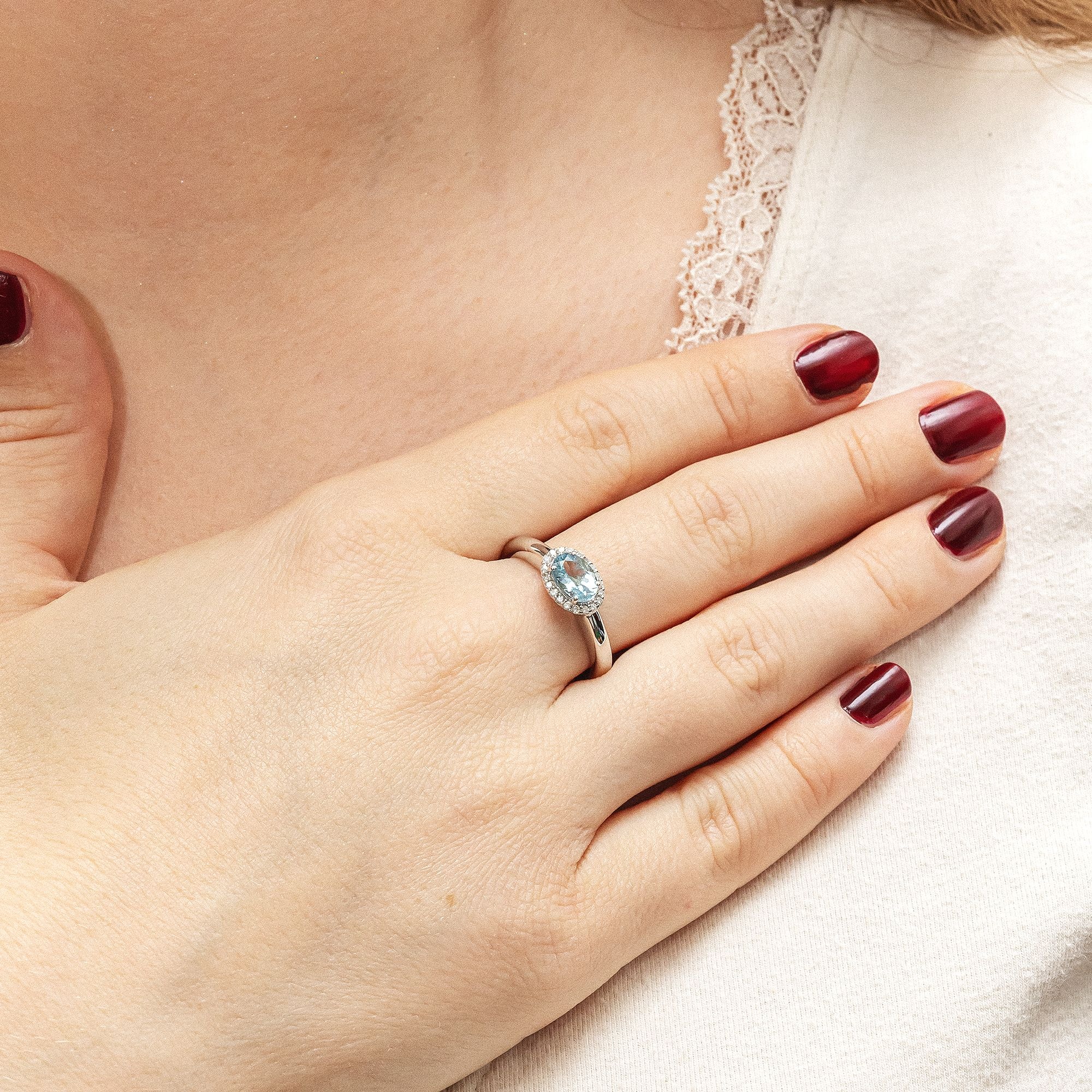 Ellen K. Diamonds Finger Ring White Gold 56 2