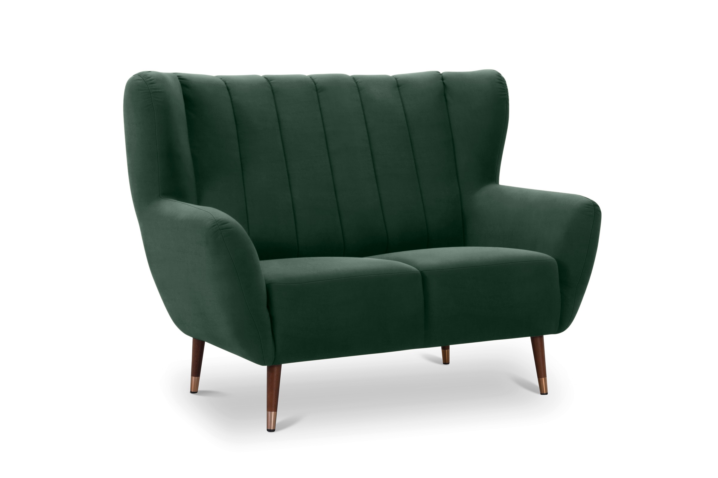 exxpo - sofa fashion 2-Sitzer »Polly, bequem mit hoher Rückenlehne, hohe Füße, Ohrensesselcouch«, Küchensofa, hochwertige Bezugsvarianten und aktuelle Farben