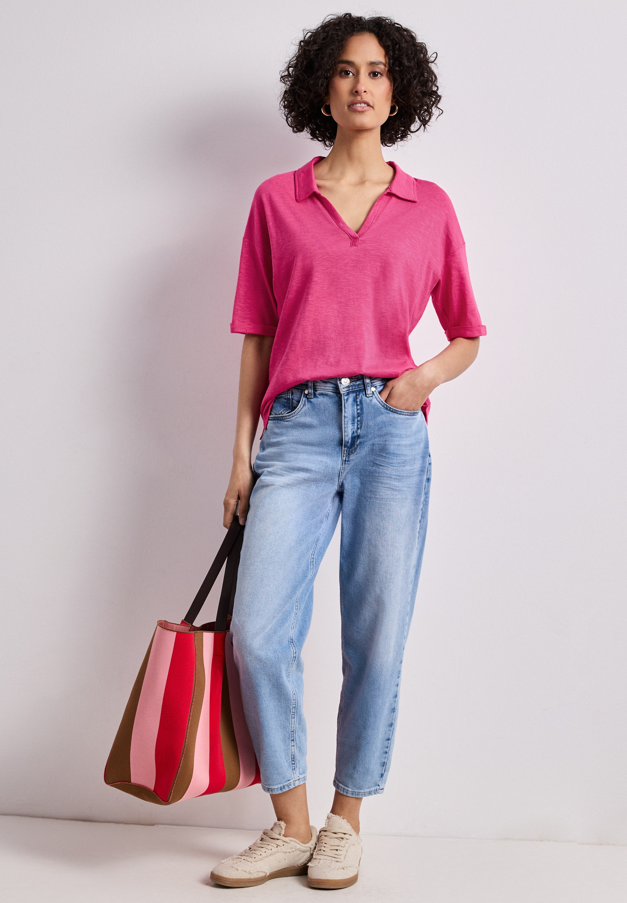 STREET ONE Poloshirt im soften Baumwoll-Mix