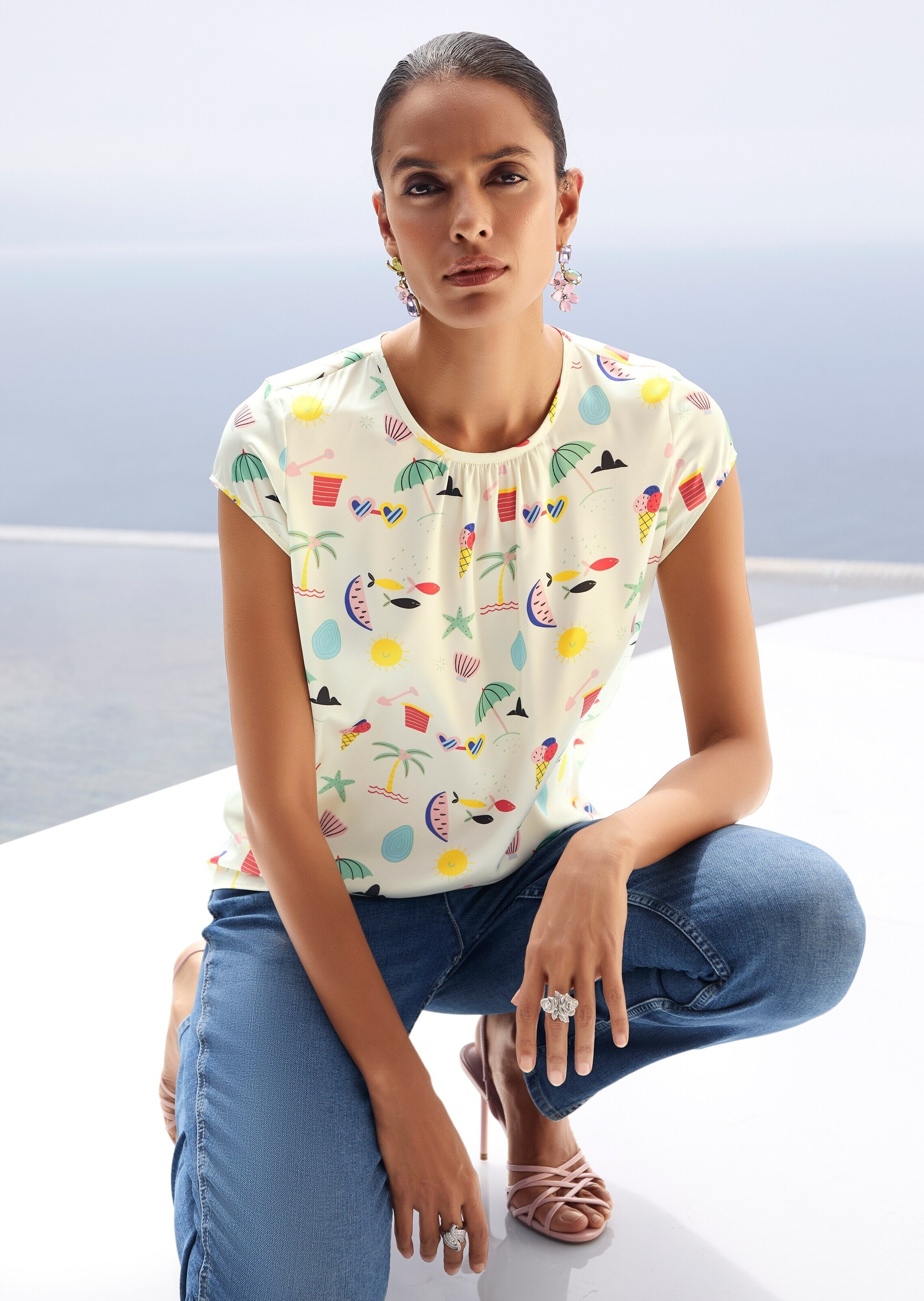 MADELEINE Shirtbluse »Blusenshirt Druckbluse mit sommerlichem Print«