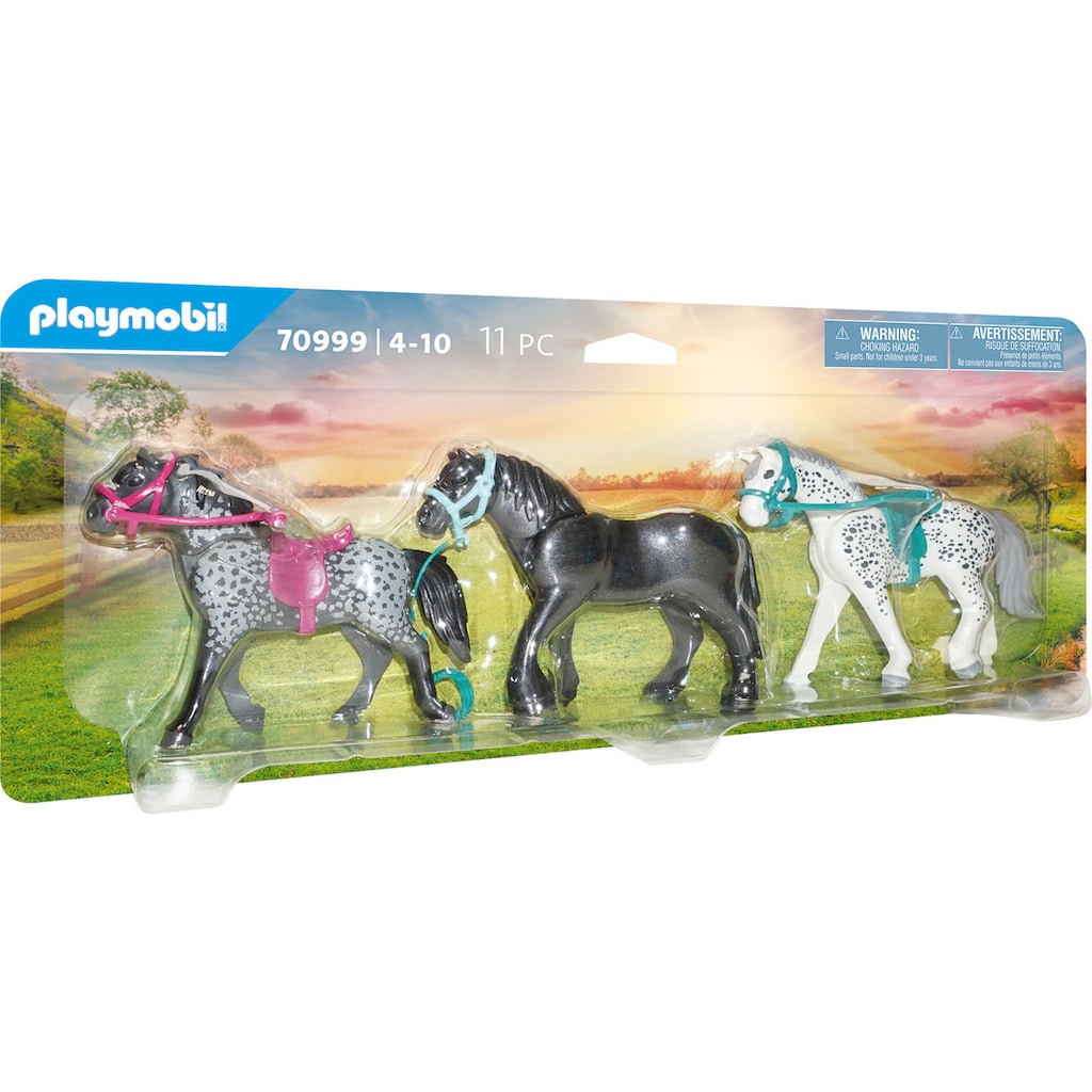 Playmobil® Konstruktions-Spielset »3 Pferde: Friese, Knabstrupper & Andalusier (70999), Country«, (11 St.)