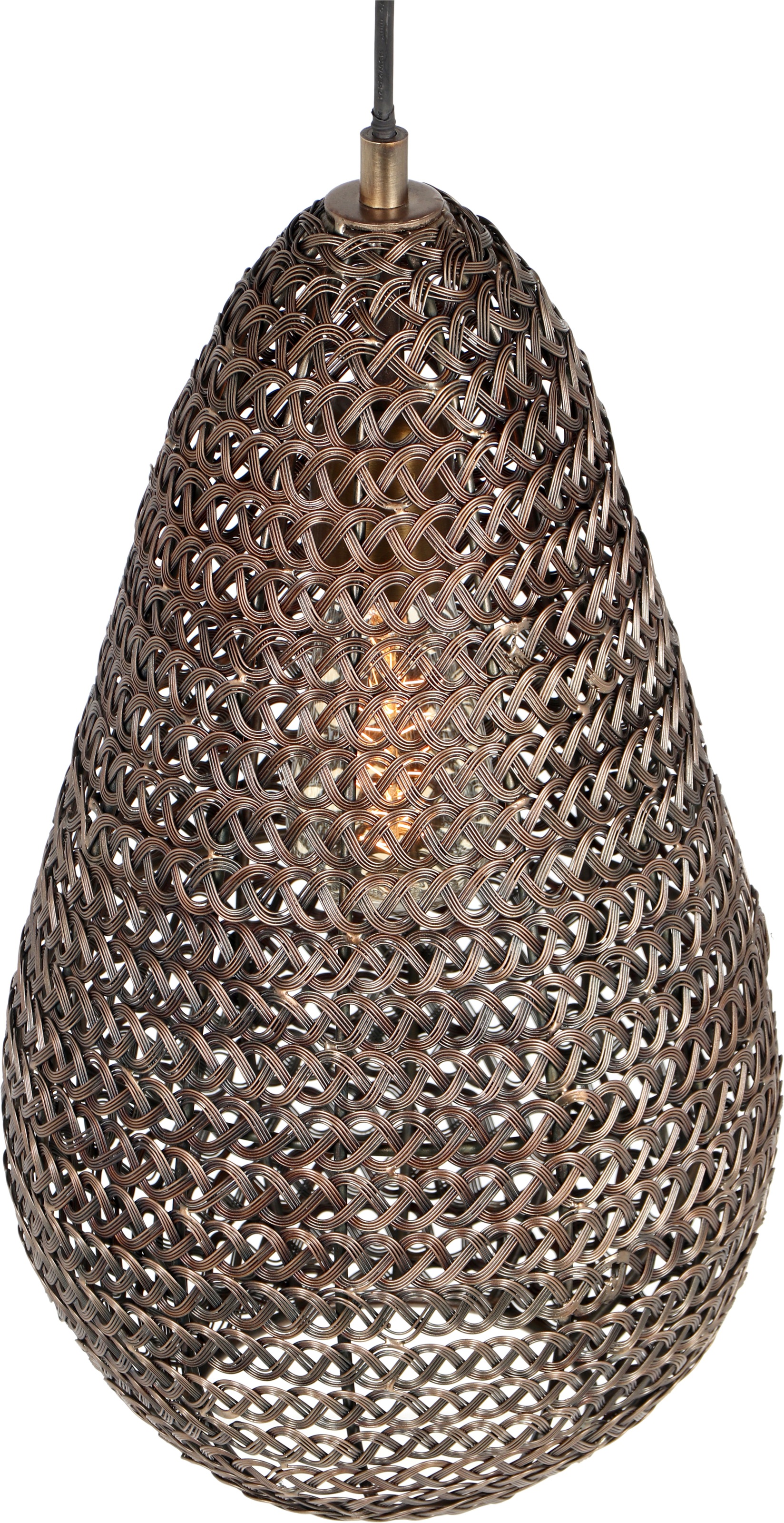 TRIO Leuchten Pendelleuchte »ZIVA, Vintage Hängelampe für Wohnzimmer oder Küche Ø 23cm H. 150cm« E27 1 Stk. warmweiß - kaltweiß Lampenschirm aus Draht-Geflecht, exkl 1x E27 max 10W