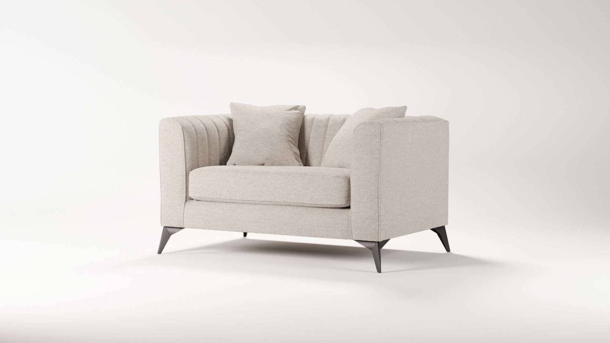 Places of Style Loveseat »MATTHEW Loungesessel, Maße B/T/H: 130/86/74 cm«, incl. Zierkissen, feine Steppung im Rücken, belastbar bis 200kg